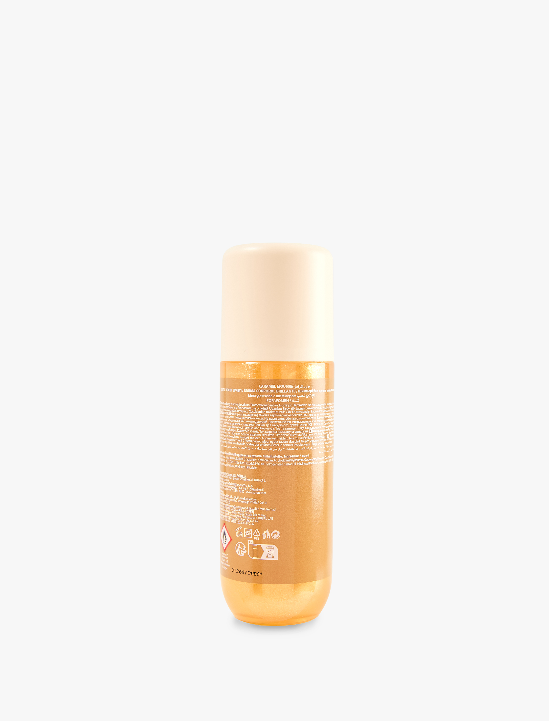  Kadın Caramel Mousse Parlak Vücut Spreyi 250 ML