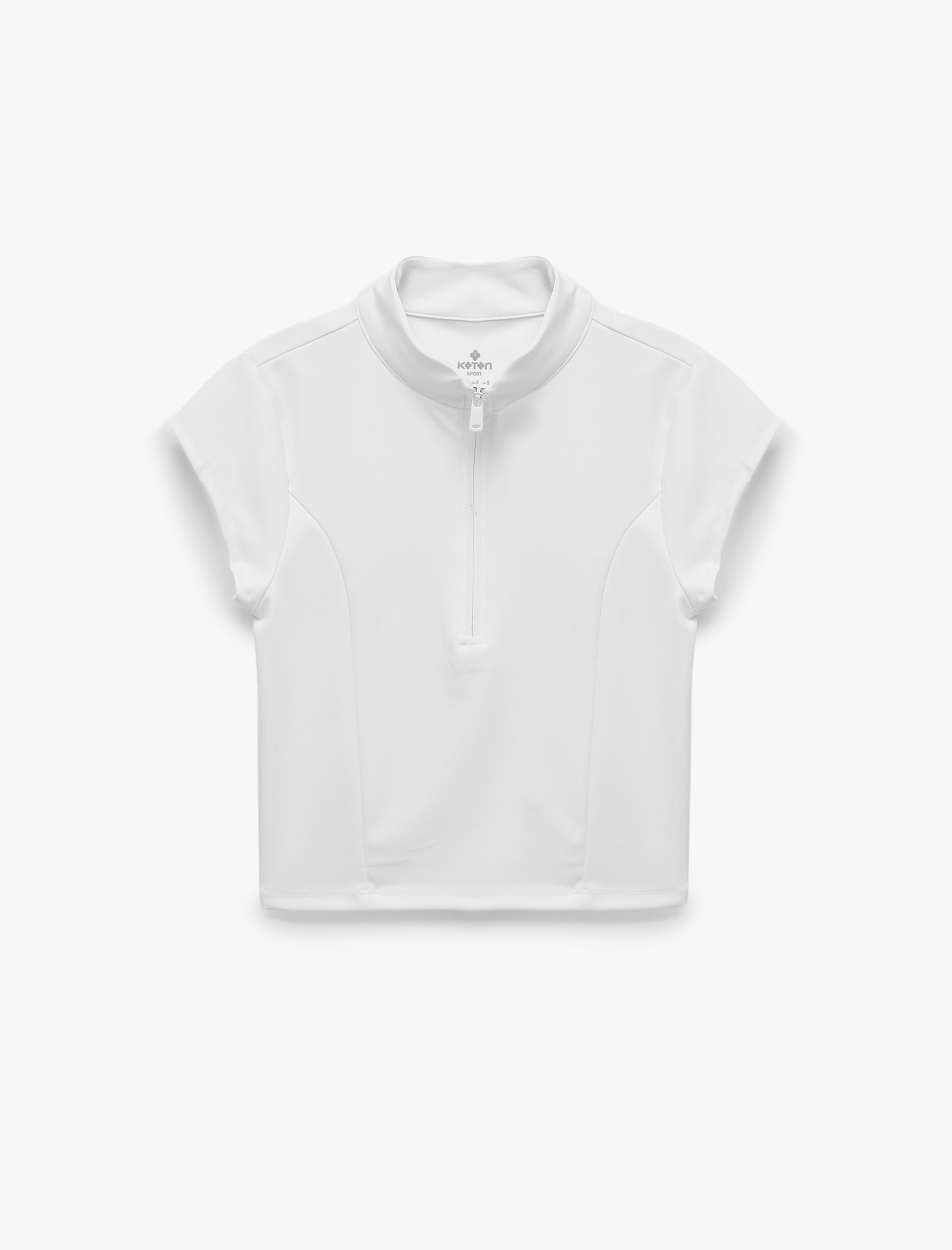   Yarım Fermuarlı Slim Fit Dik Yaka Kısa Kollu Spor Tişört
