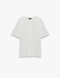 Kısa Kollu Bisiklet Yaka Basic Oversize Tişört