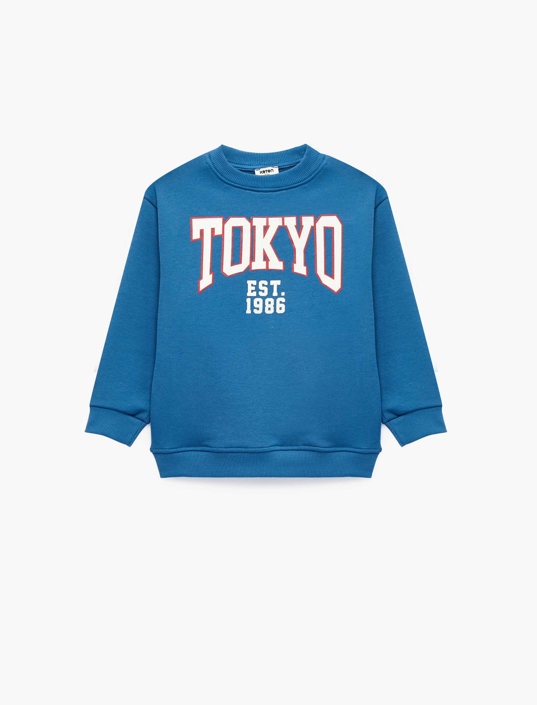  Erkek Çocuk Baskılı Uzun Kollu Bisiklet Yaka Sweatshirt