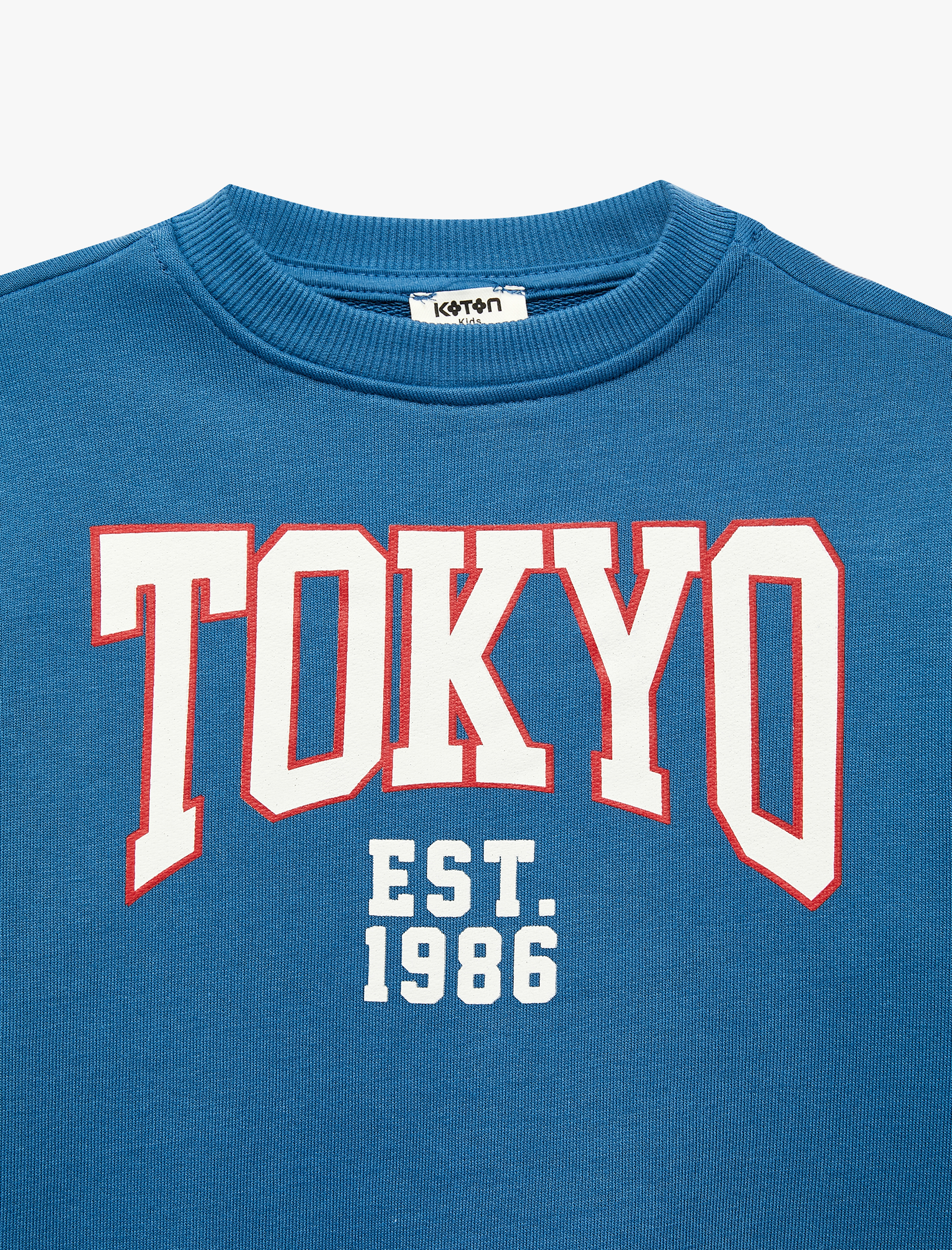  Erkek Çocuk Baskılı Uzun Kollu Bisiklet Yaka Sweatshirt