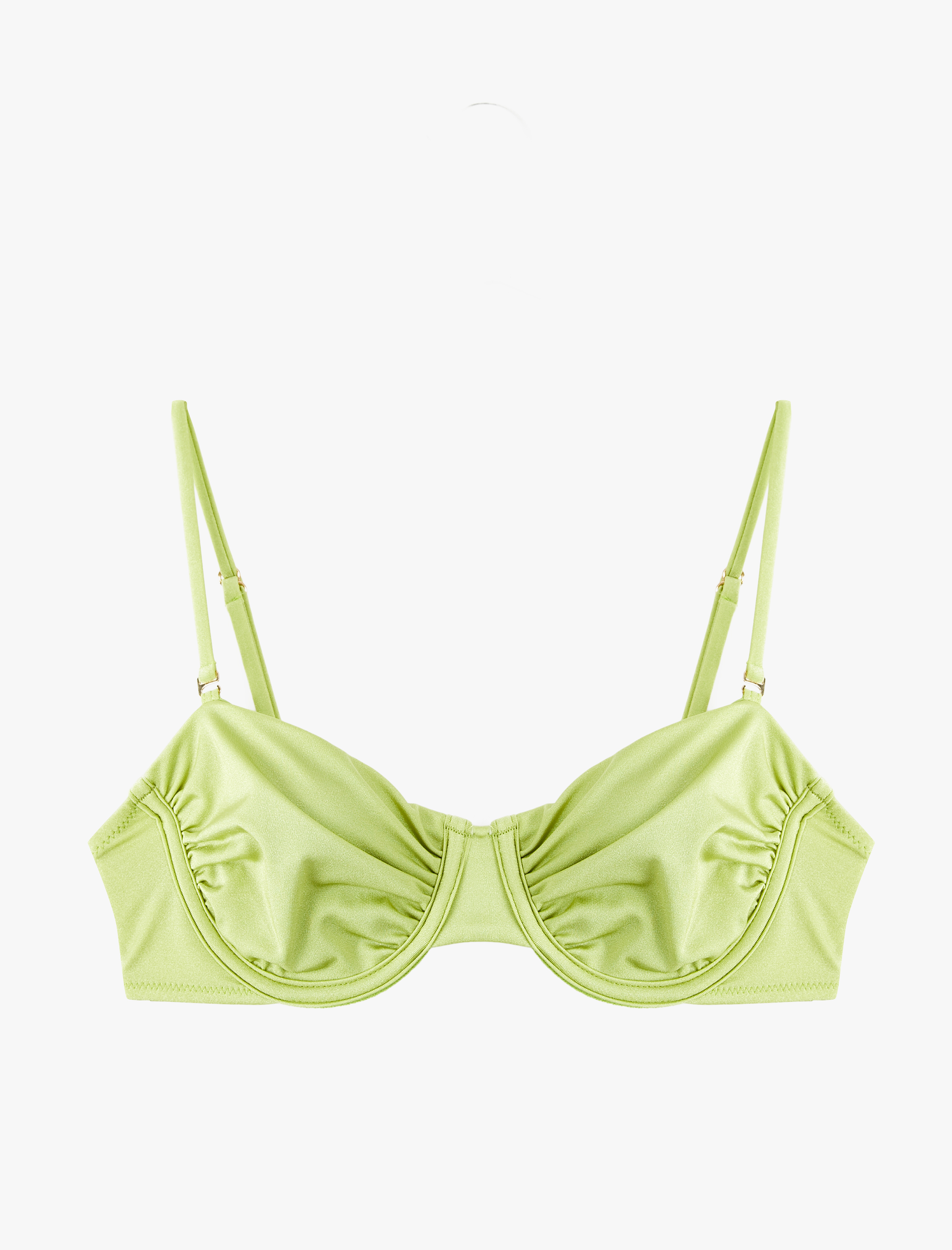   Büzgülü Kalp Yaka Balenli Bikini Üstü Çıkarılabilir Askılı