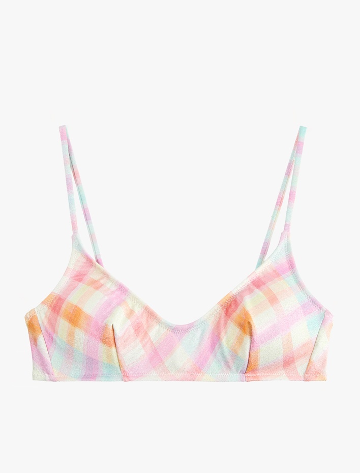  Koton X Sibil Çetinkaya - Parıltılı Ekose Bralet Bikini Üstü