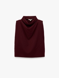 Boxy Fit Dik Degaje Yaka Kolsuz Bluz