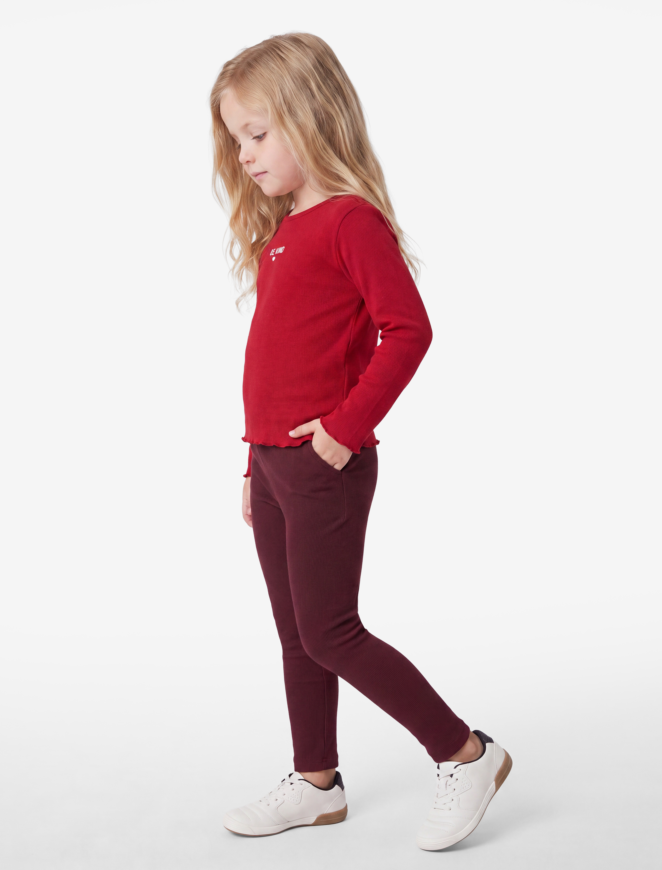  Kız Bebek Pamuklu Kaşkorse Beli Lastikli Basic Uzun Tayt