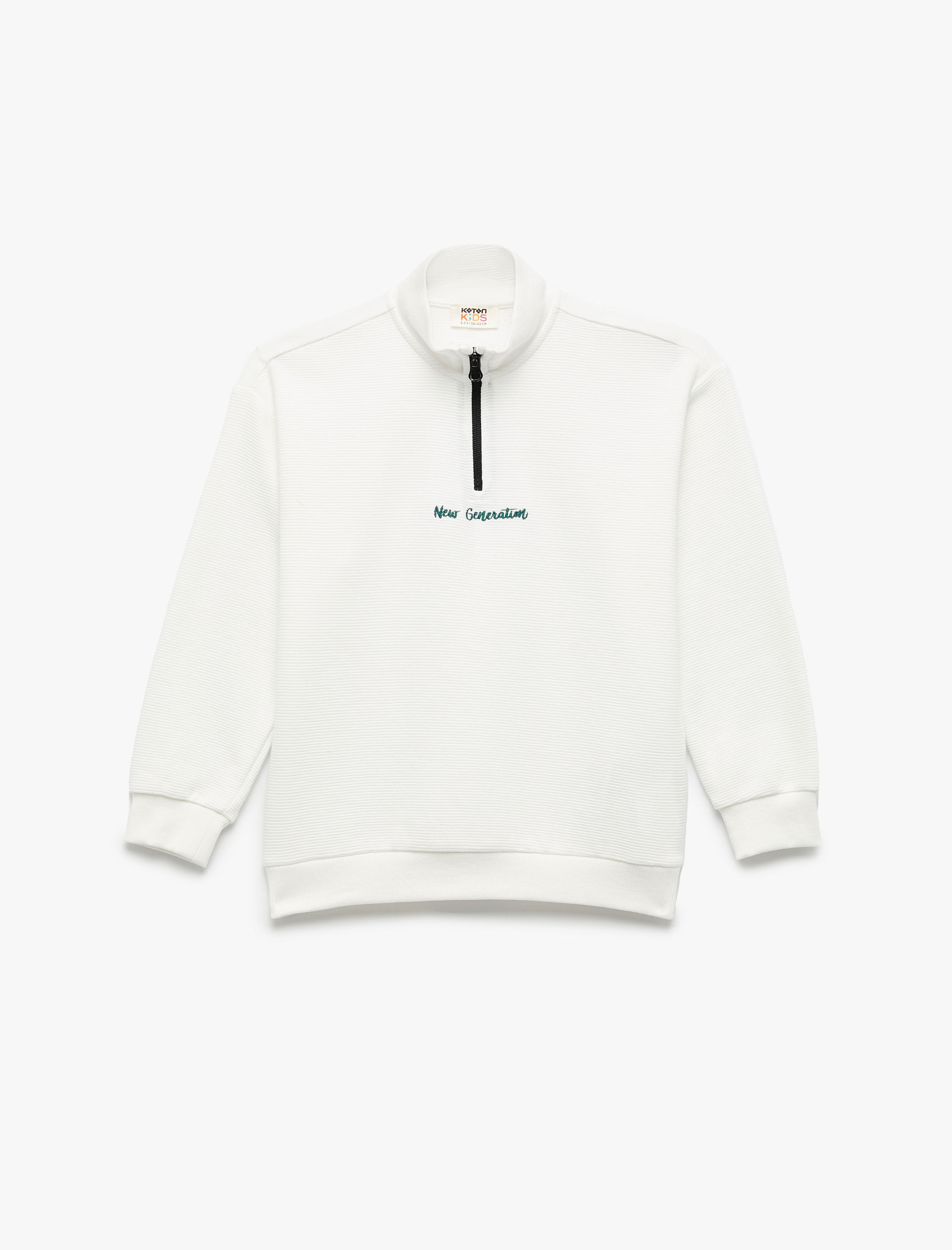  Erkek Çocuk Dik Yaka Uzun Kollu Fermuarlı Sweatshirt