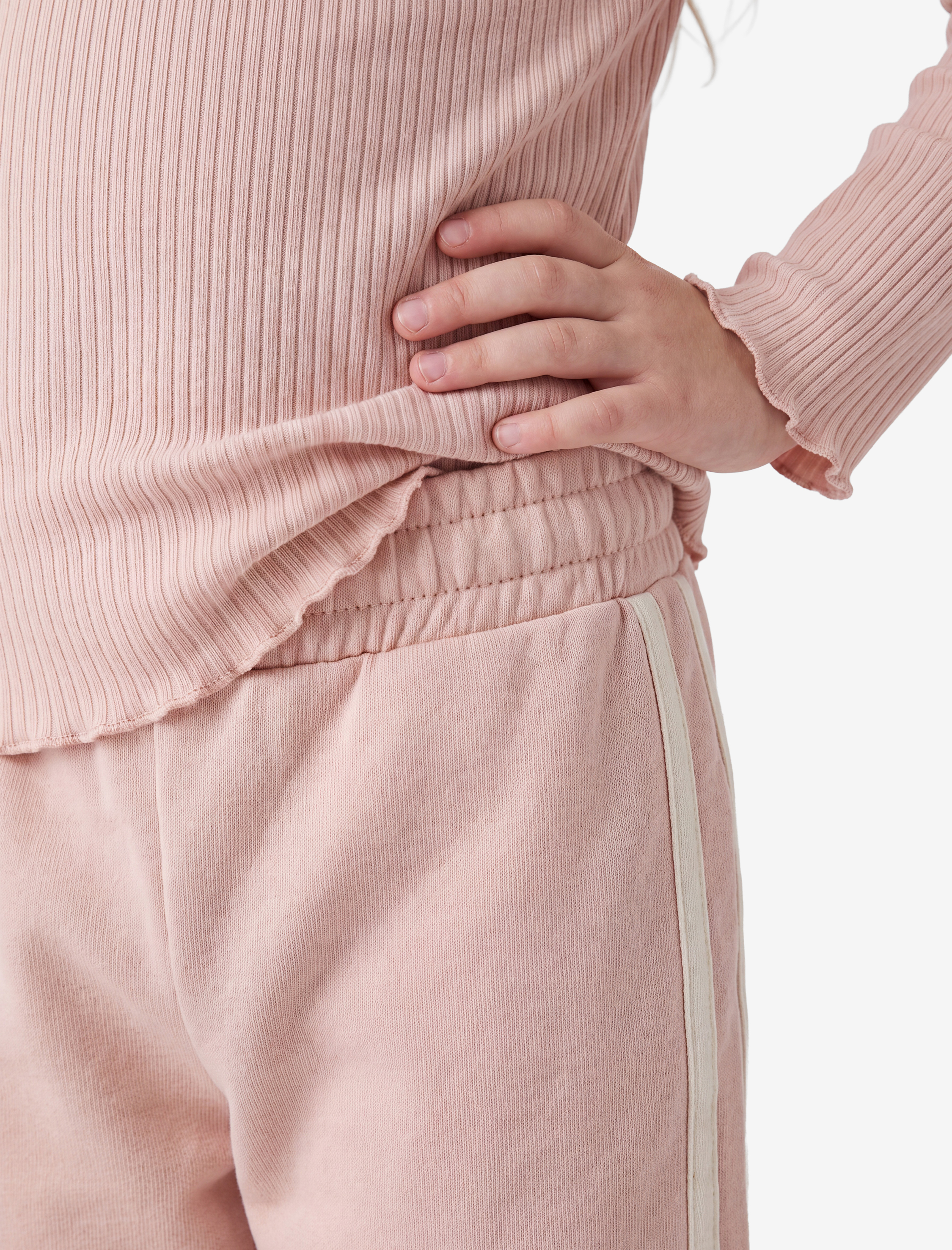  Kız Bebek Pamuklu Beli Lastikli Fiyonk Detaylı Şardonlu Jogger Eşofman Altı