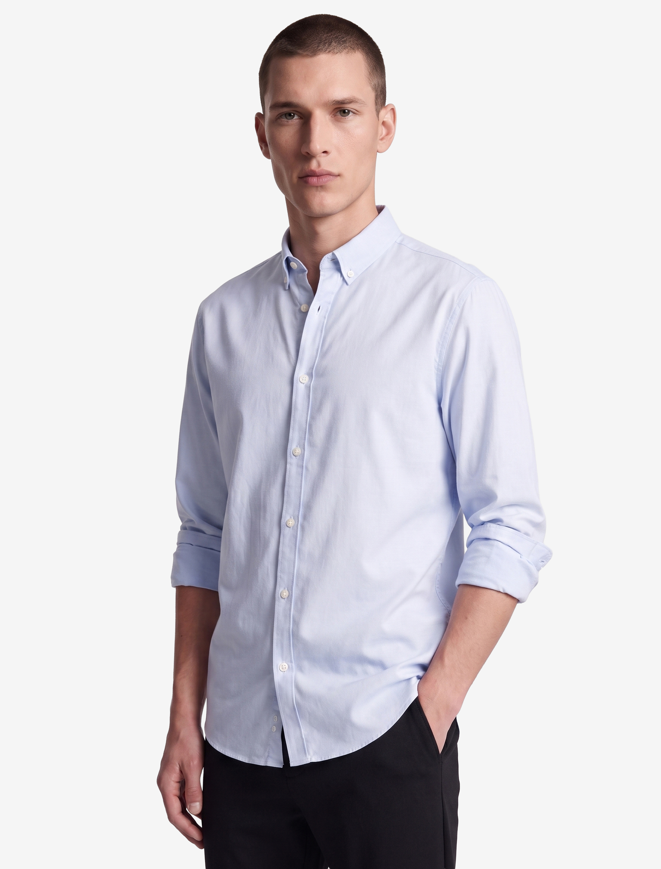   Regular Fit Pamuklu Oxford Uzun Kollu Düğmeli Yaka Gömlek