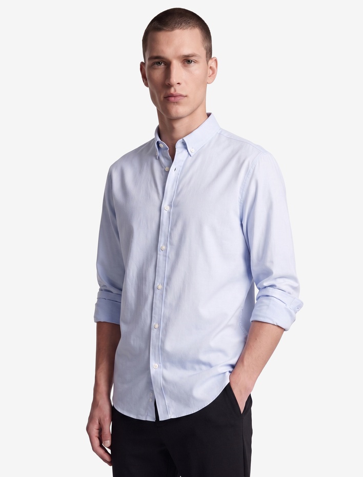  Regular Fit Pamuklu Oxford Uzun Kollu Düğmeli Yaka Gömlek
