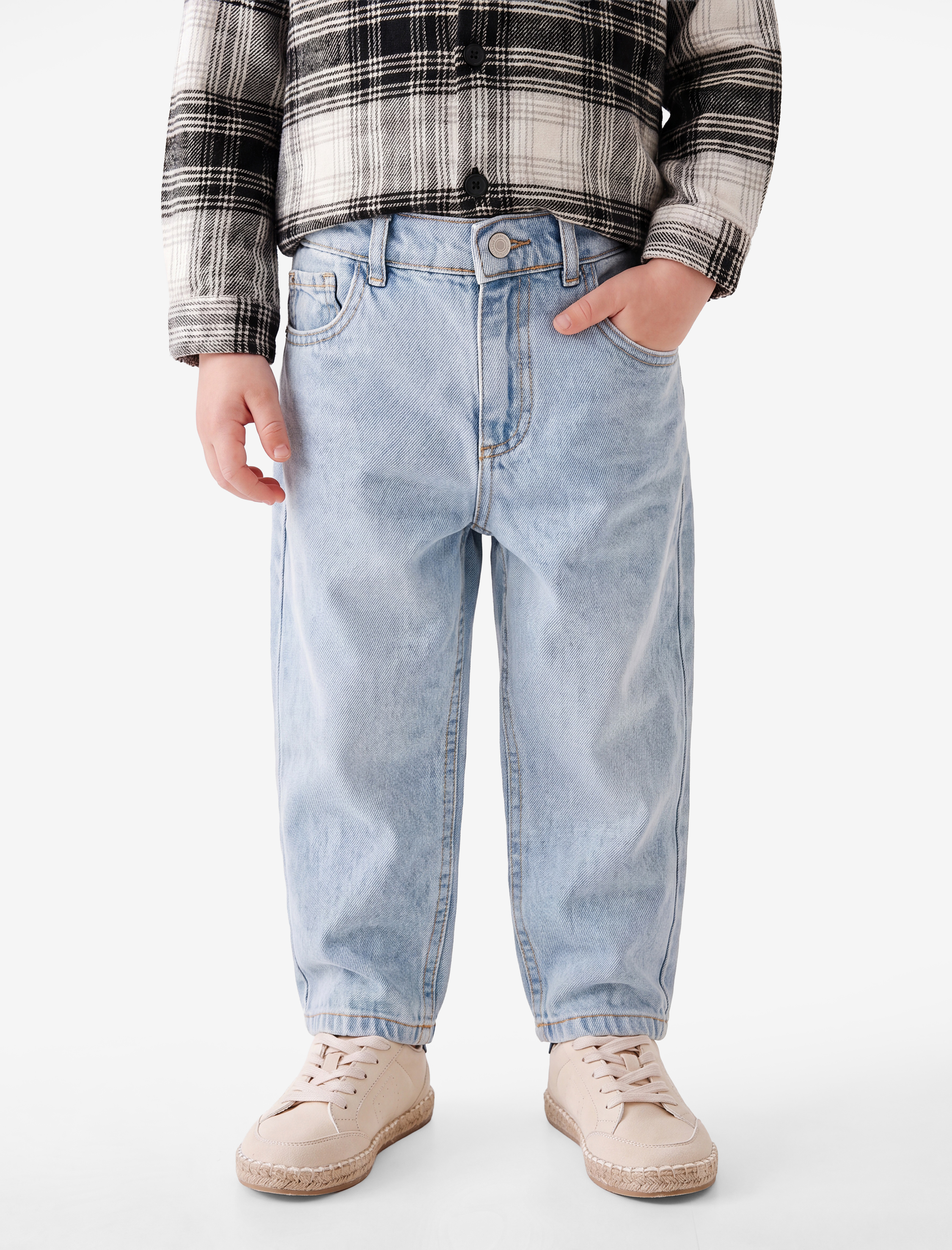  Erkek Bebek Rahat Kesim Pamuklu Denim Pantolon