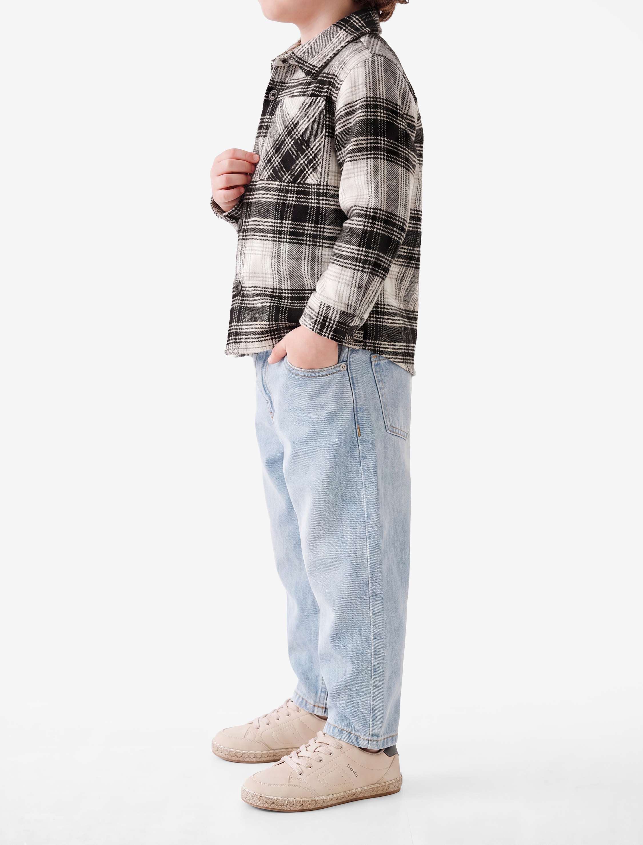  Erkek Bebek Rahat Kesim Pamuklu Denim Pantolon