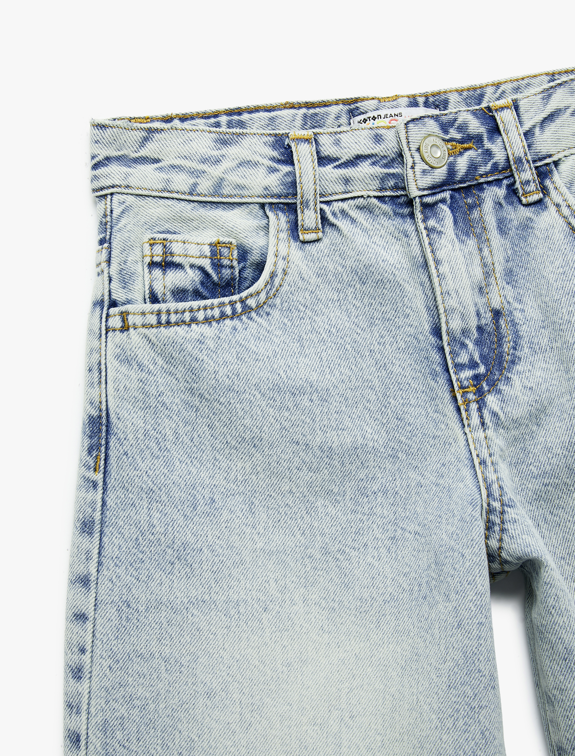  Kız Çocuk Pamuklu Balon Fit Denim Pantolon