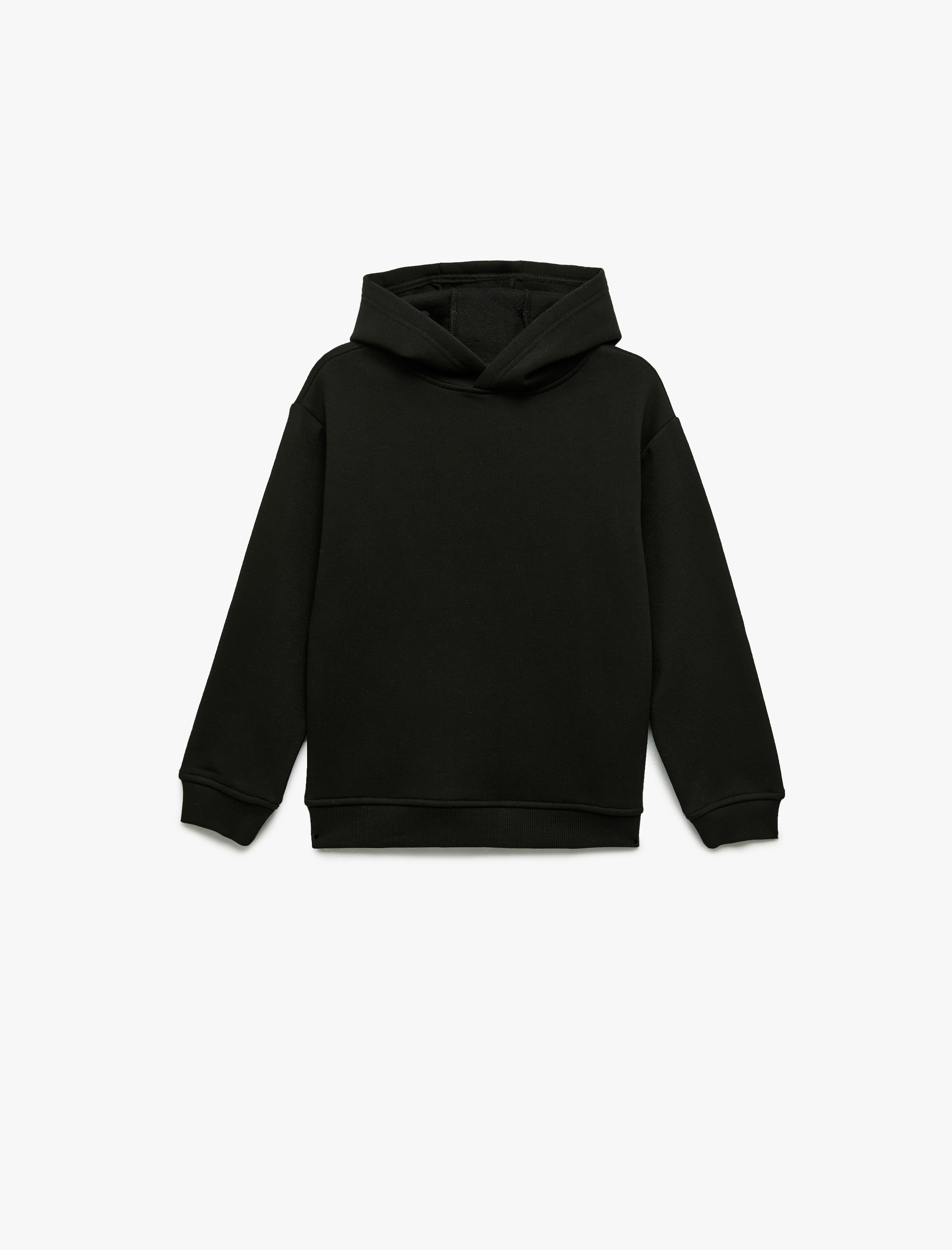  Erkek Çocuk Oversize Şardonlu Uzun Kollu Basic Kapşonlu Sweatshirt