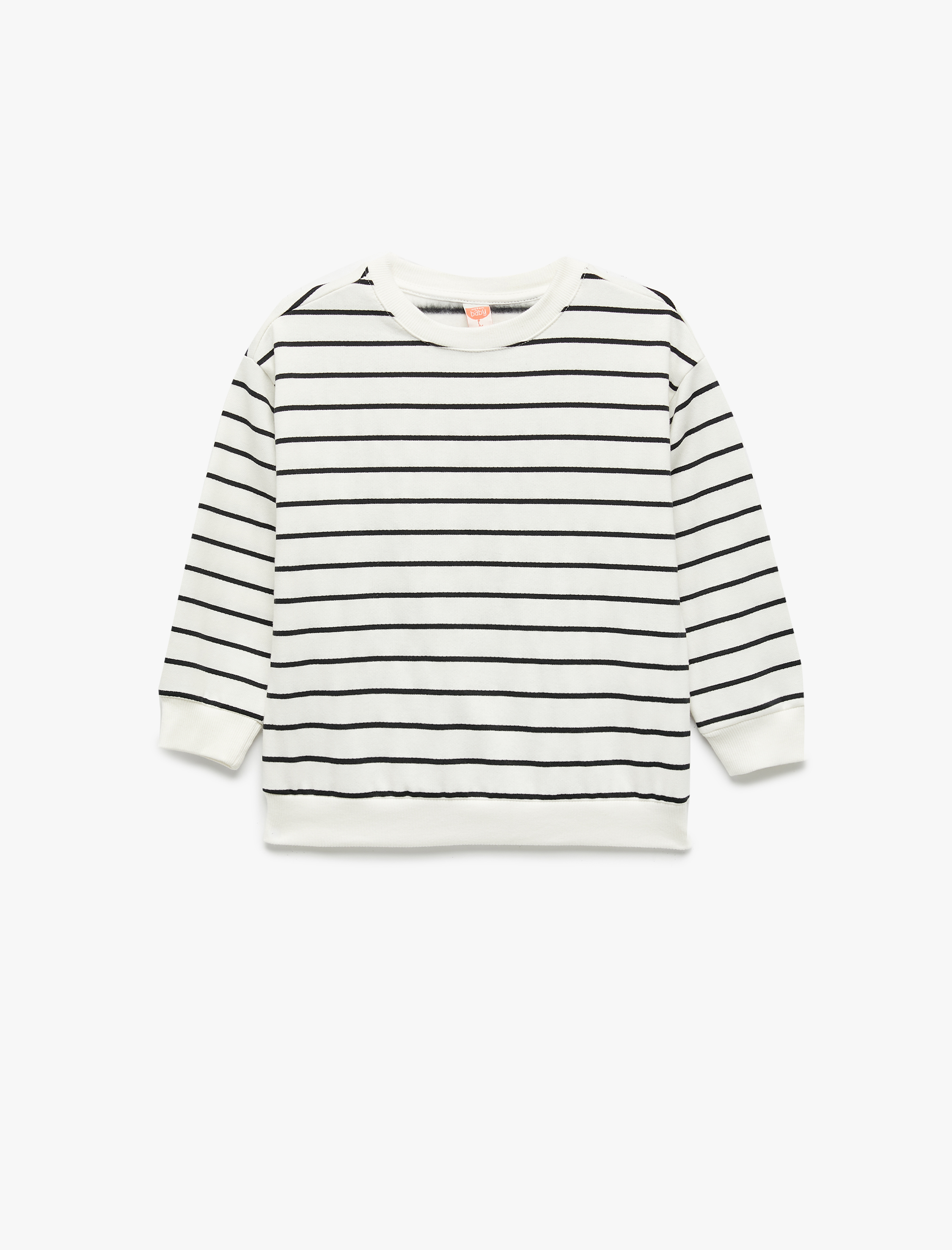  Erkek Bebek Şardonlu Uzun Kollu Bisiklet Yaka Sweatshirt
