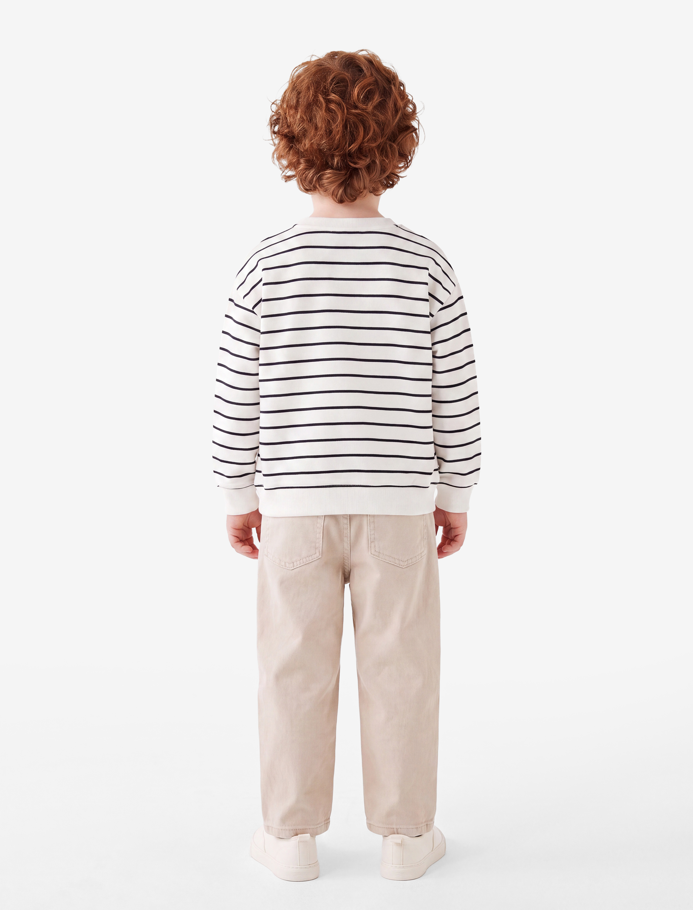 Erkek Bebek Şardonlu Uzun Kollu Bisiklet Yaka Sweatshirt