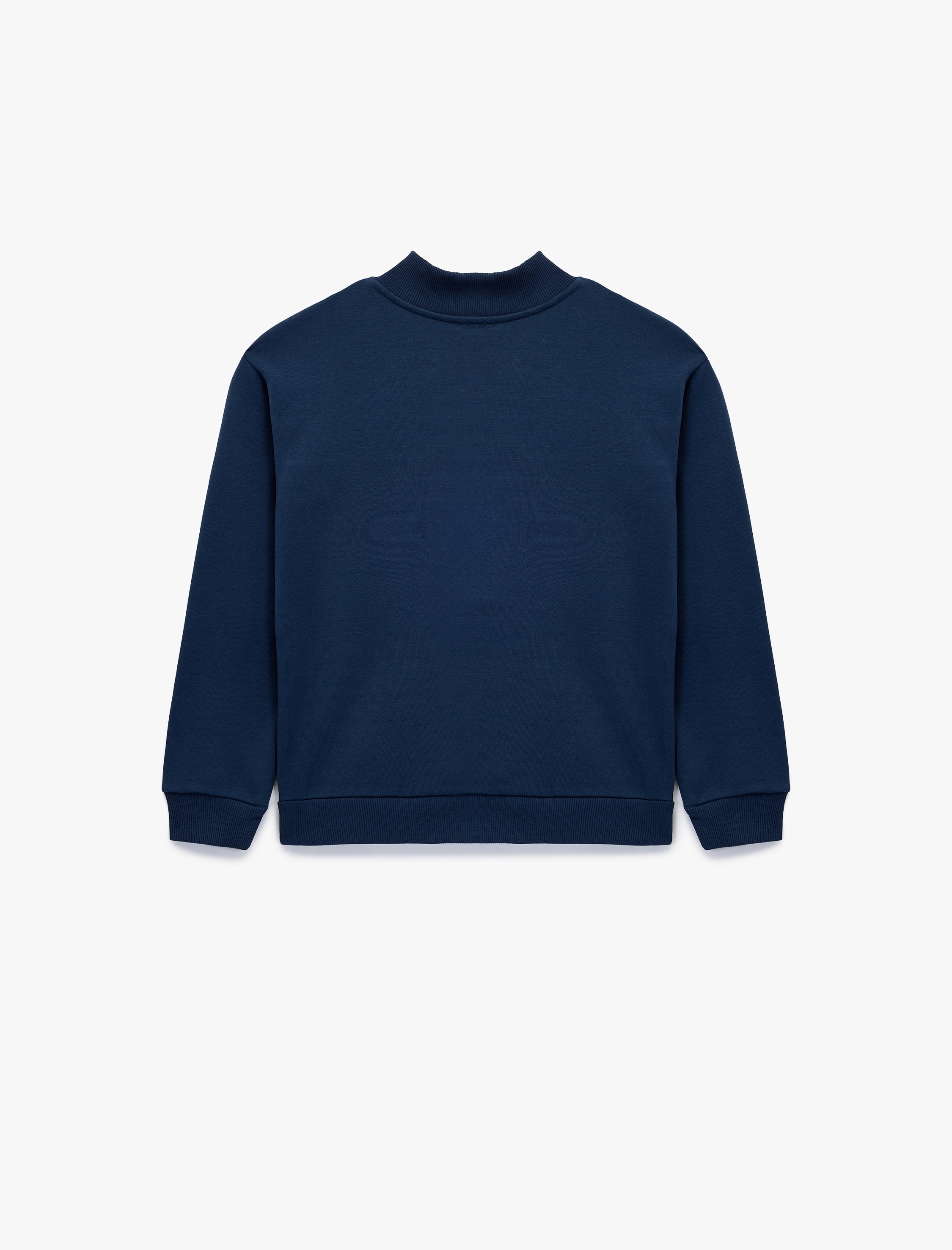  Erkek Çocuk Şardonlu Baskılı Uzun Kollu Fermuar Detaylı Dik Yaka Oversize Sweatshirt