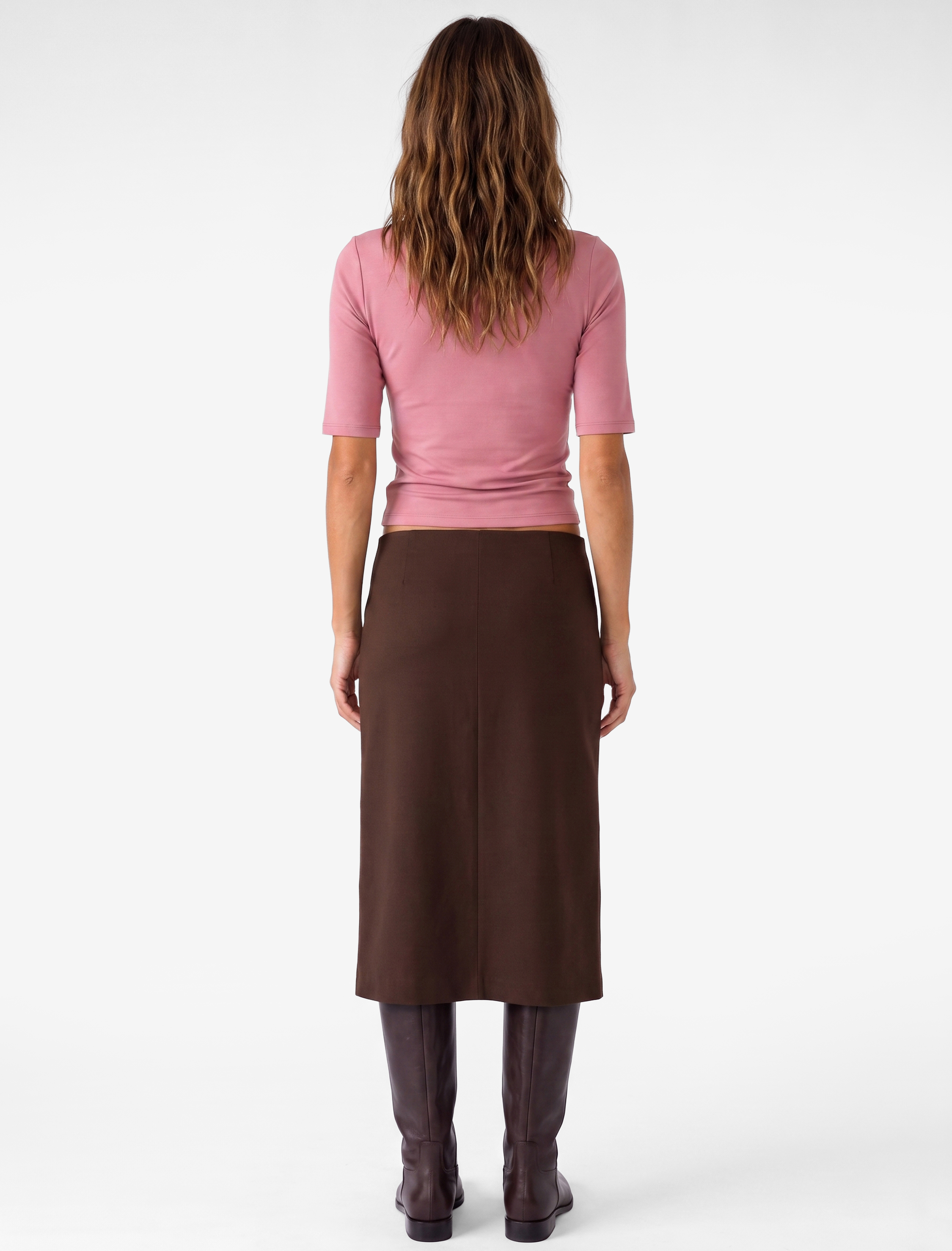   Slim Fit Pamuklu 3/4 Kol Dik Yaka Tişört