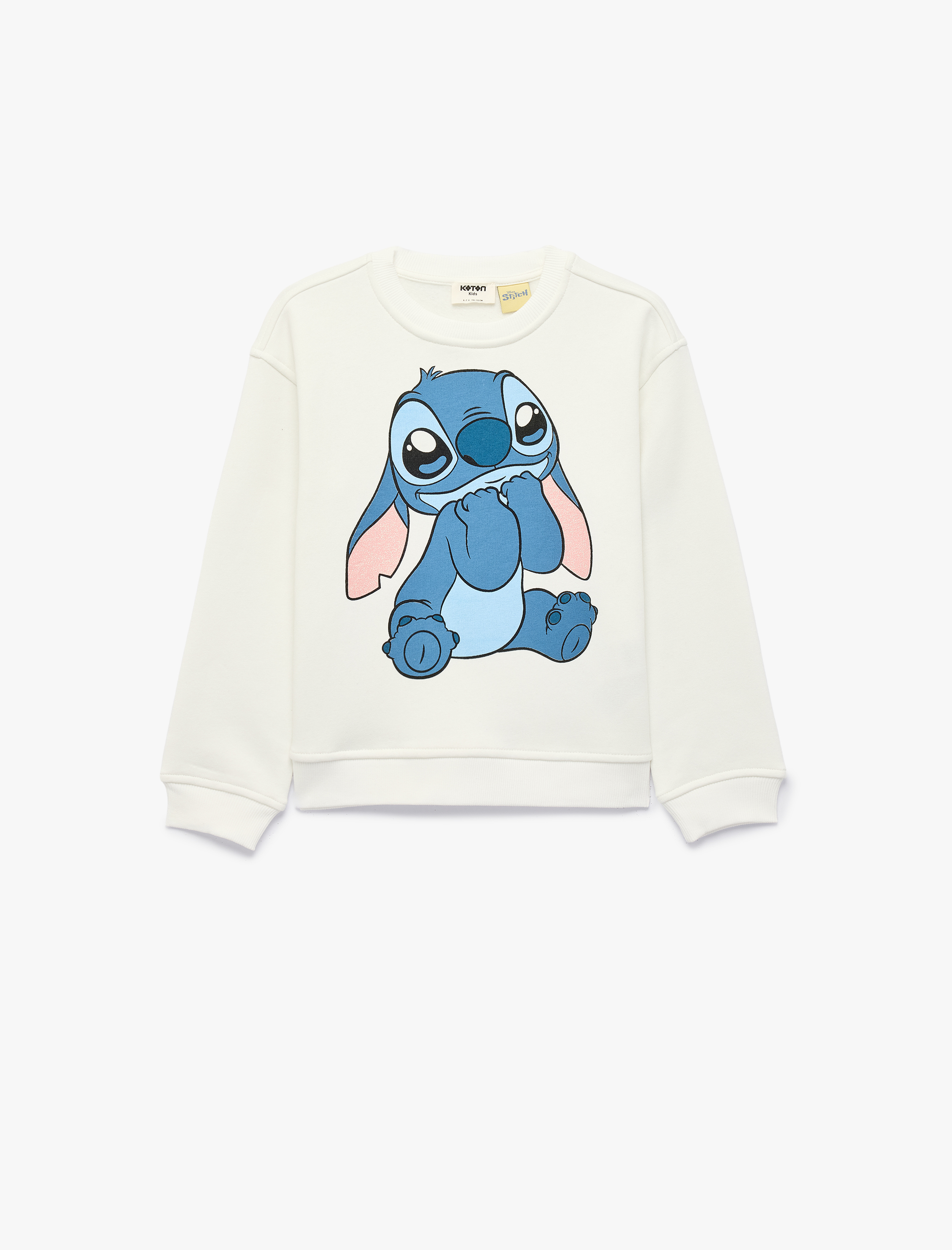  Kız Çocuk Lisanslı Uzun Kollu Bisiklet Yaka Stitch Baskılı Şardonlu Sweatshirt