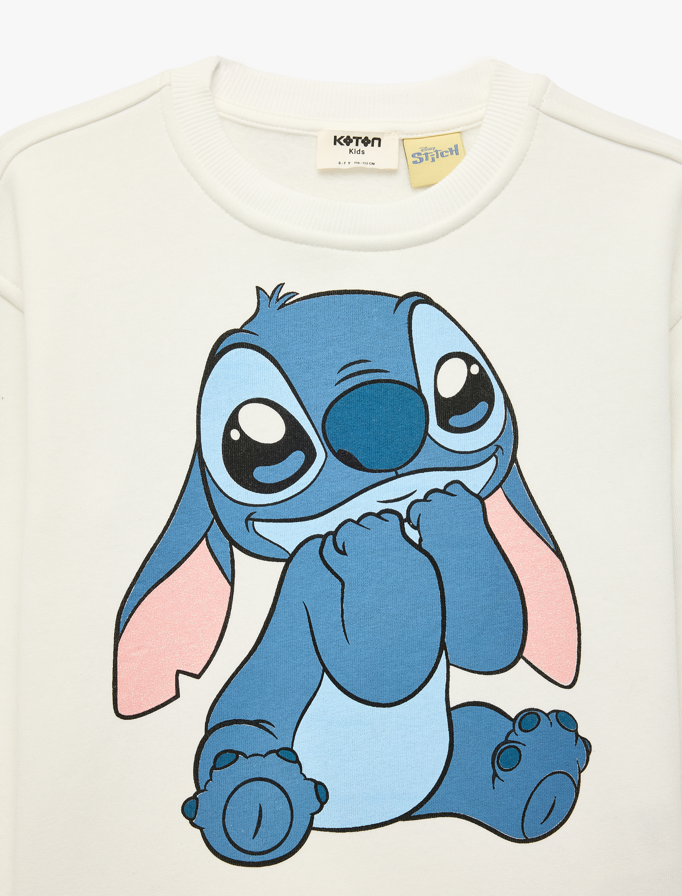 Kız Çocuk Lisanslı Uzun Kollu Bisiklet Yaka Stitch Baskılı Şardonlu Sweatshirt