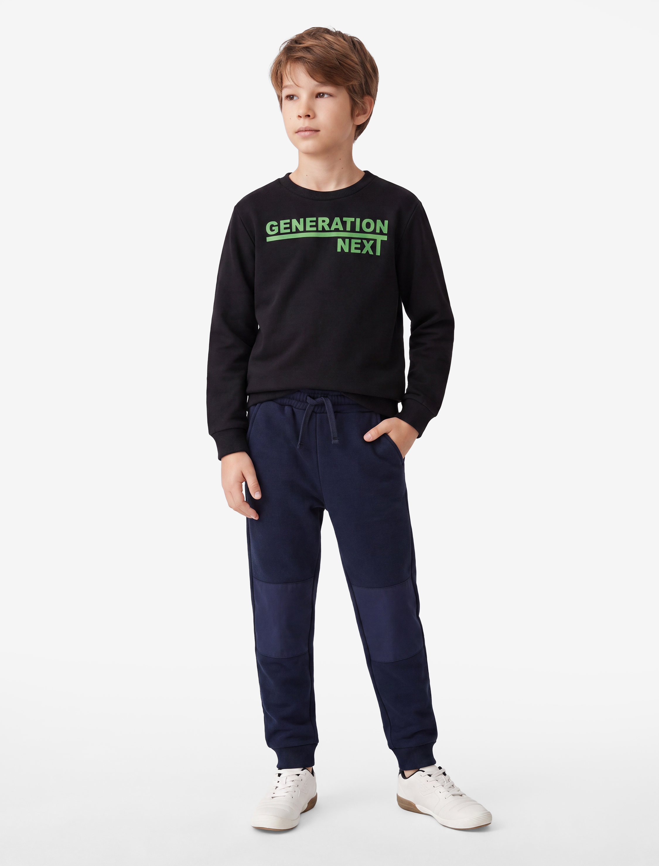  Erkek Çocuk Beli Bağcıklı Cep Detaylı Şardonlu Jogger Eşofman Altı
