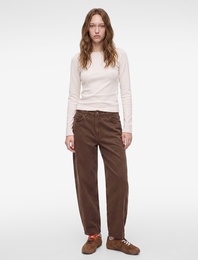 Regular Fit Normal Bel Düz Paça Pamuklu Balon Pantolon - Balloon Jeans
