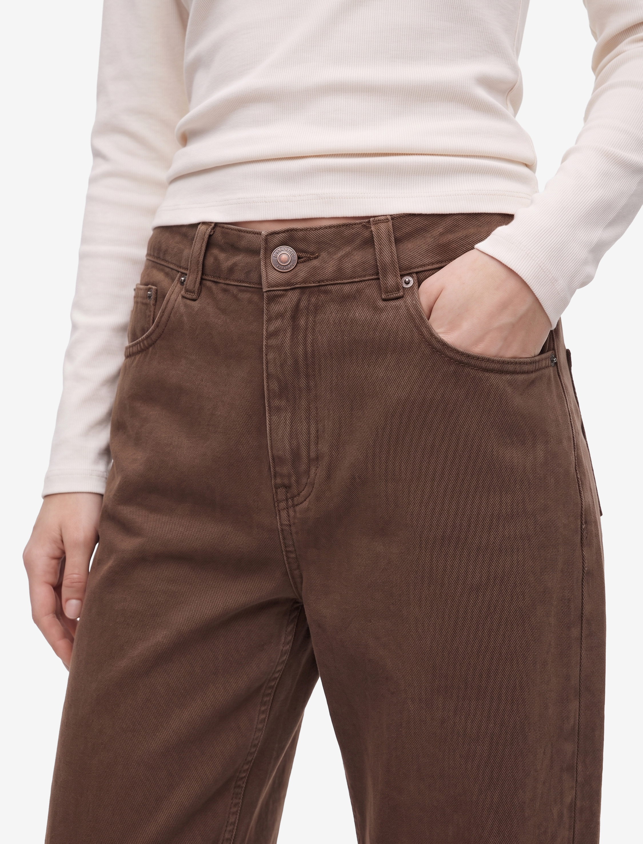   Regular Fit Normal Bel Düz Paça Pamuklu Balon Pantolon - Balloon Jeans