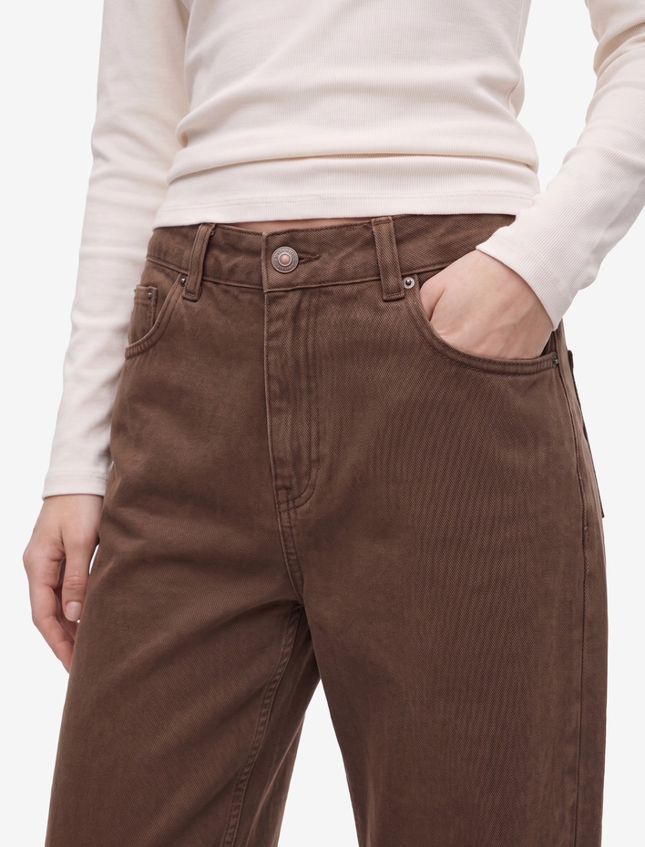  Regular Fit Normal Bel Düz Paça Pamuklu Balon Pantolon - Balloon Jeans