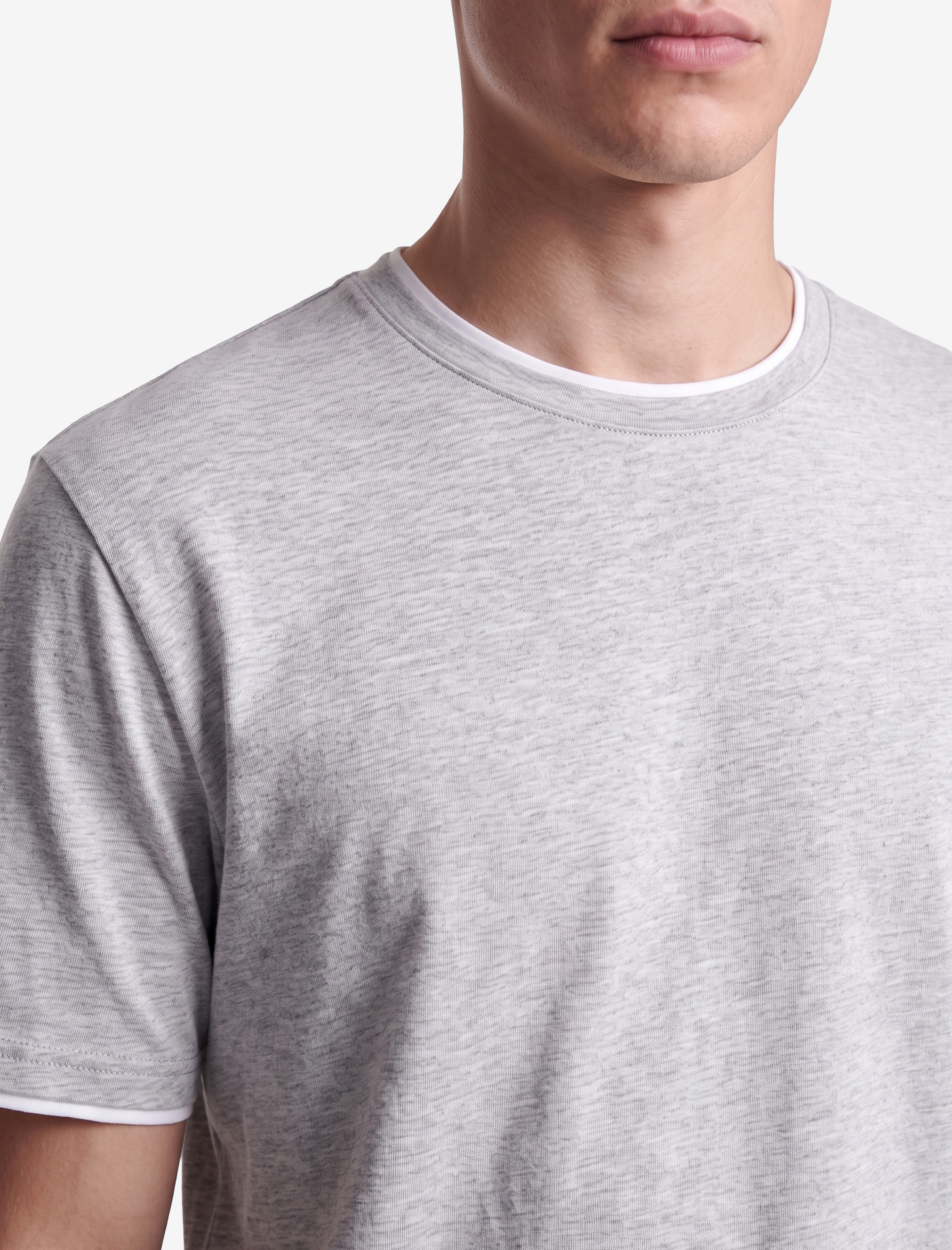   Regular Fit Kısa Kollu Pamuklu Renk Kontrastlı Bisiklet Yaka Tişört