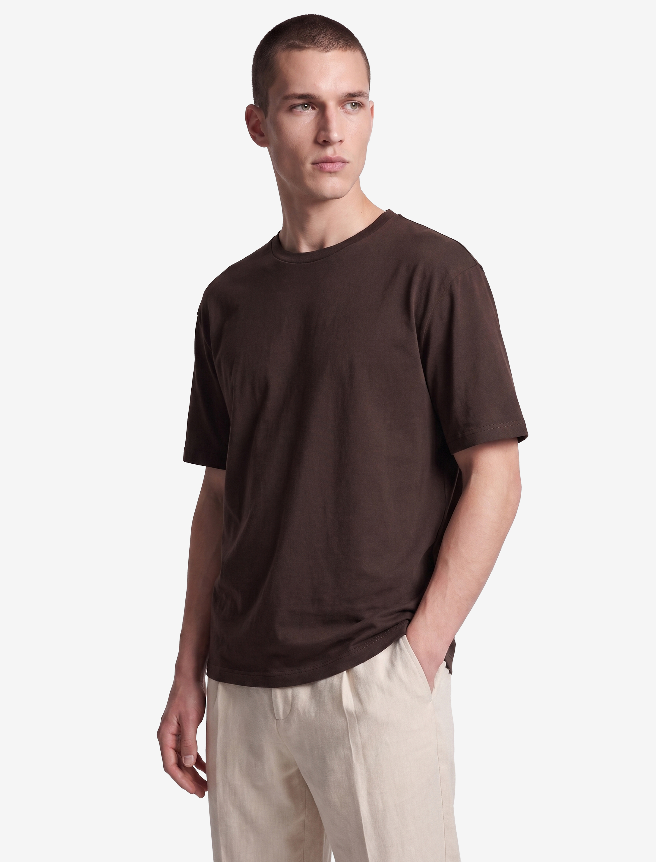   Pamuklu Bisiklet Yaka Kısa Kollu Basic Oversize Tişört