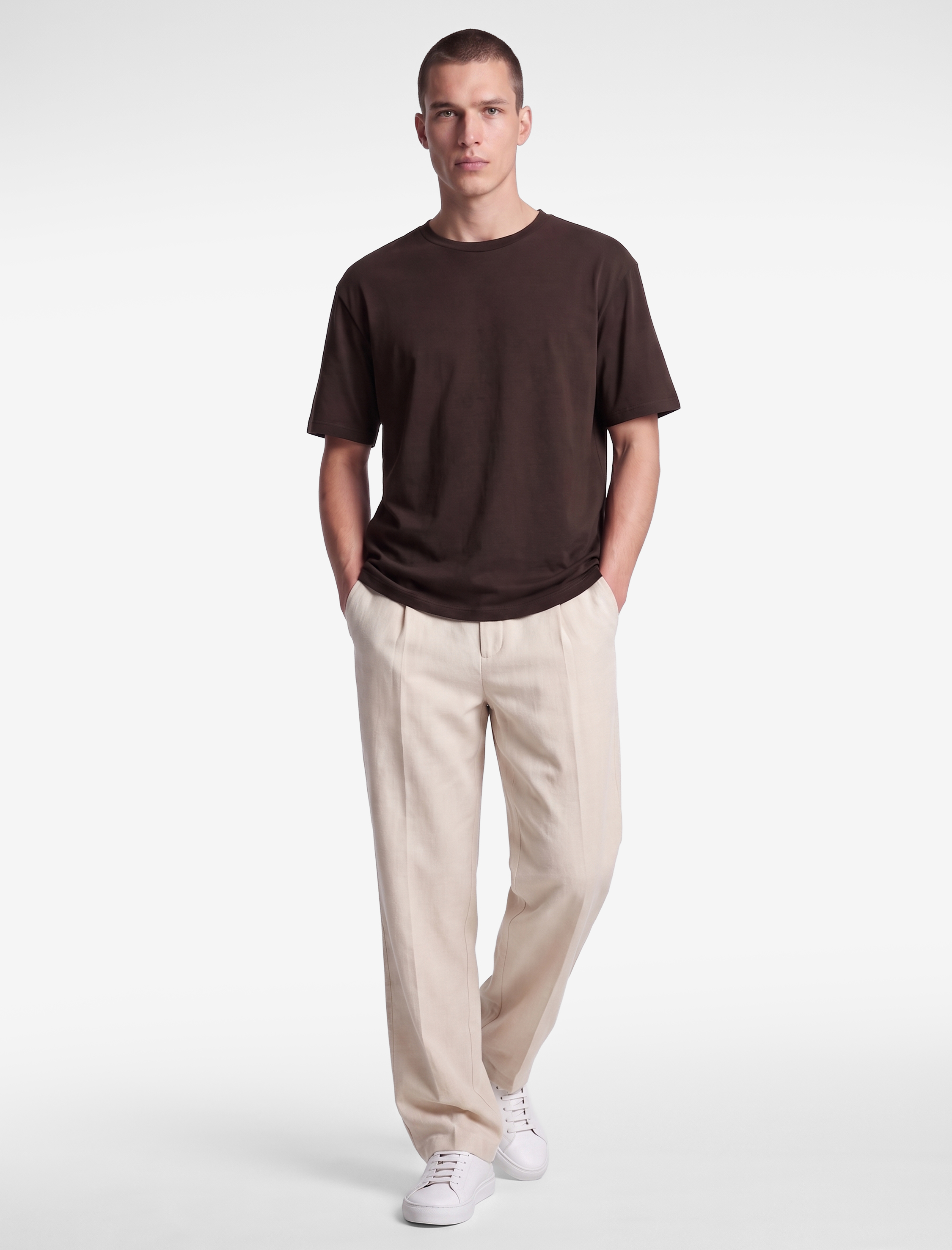   Pamuklu Bisiklet Yaka Kısa Kollu Basic Oversize Tişört