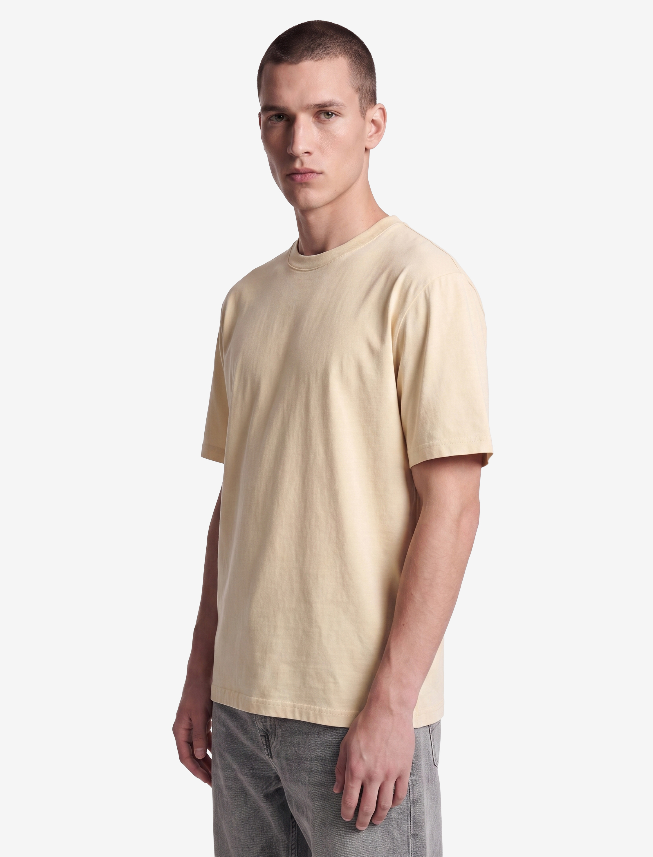   Pamuklu Kısa Kollu Bisiklet Yaka Slim Fit Erkek Basic Tişört