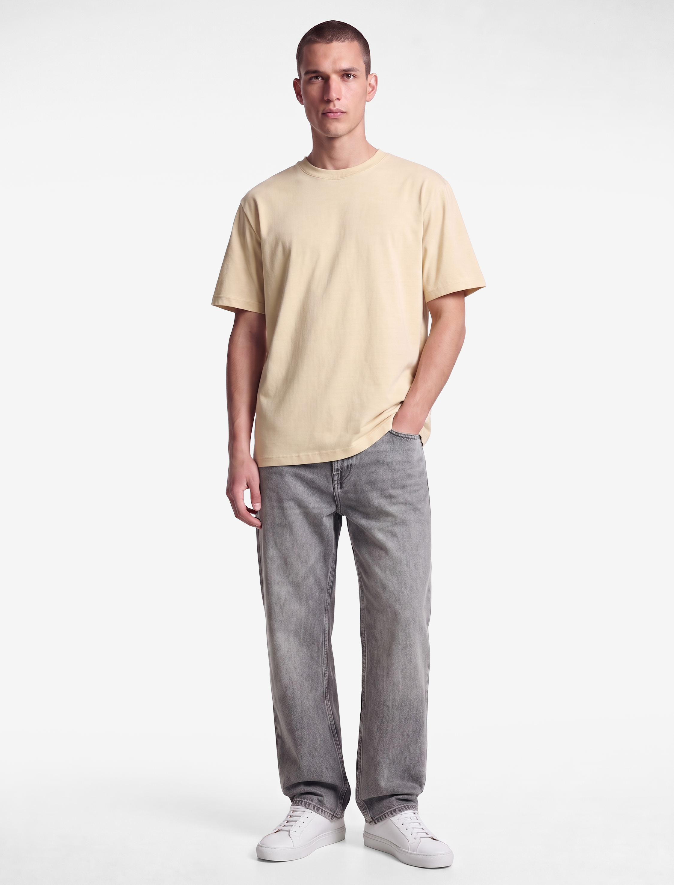   Pamuklu Kısa Kollu Bisiklet Yaka Slim Fit Erkek Basic Tişört