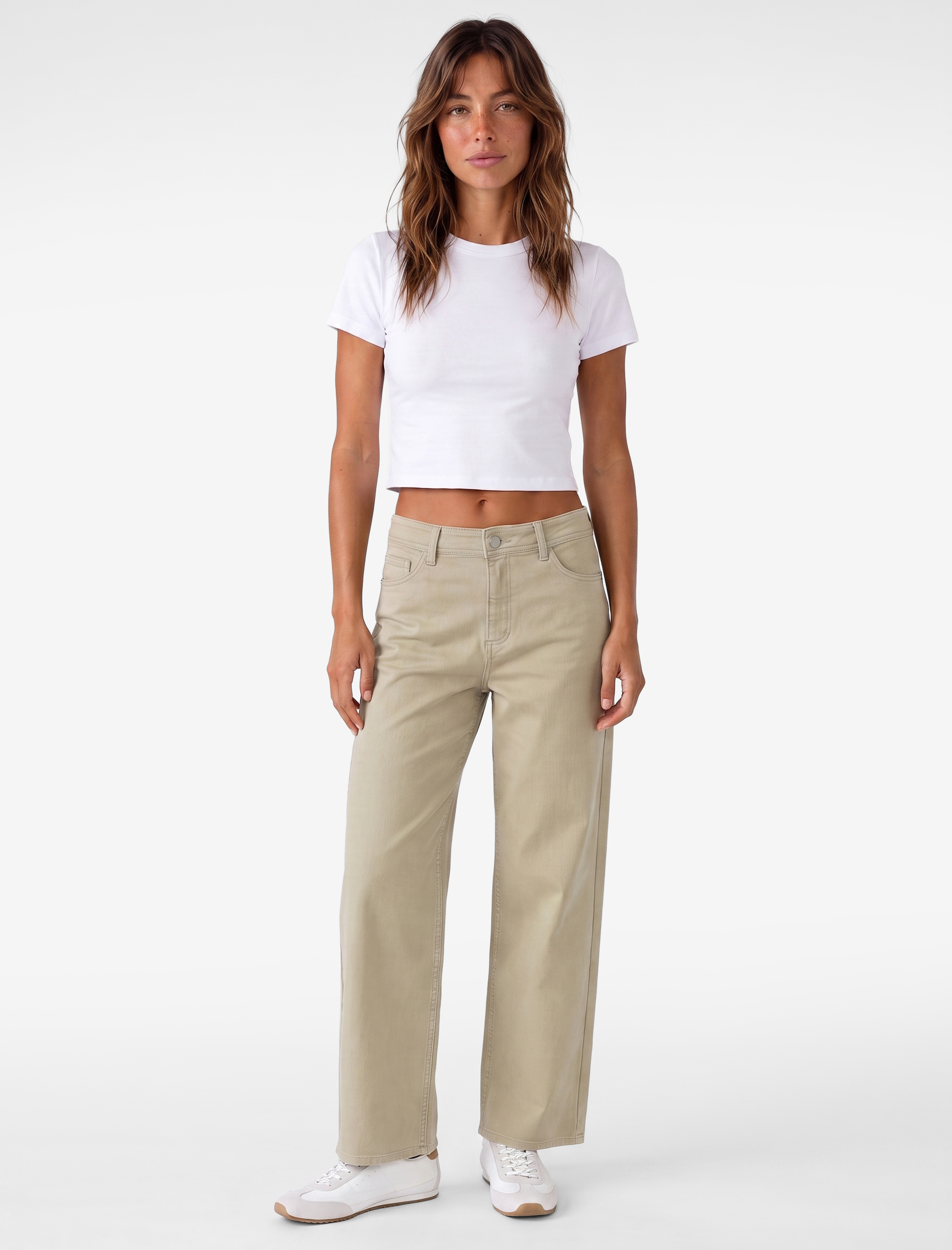   Cepli Rahat Kalıp Kesik Paça Yüksek Bel  Jean Pantolon - Culoette Jean