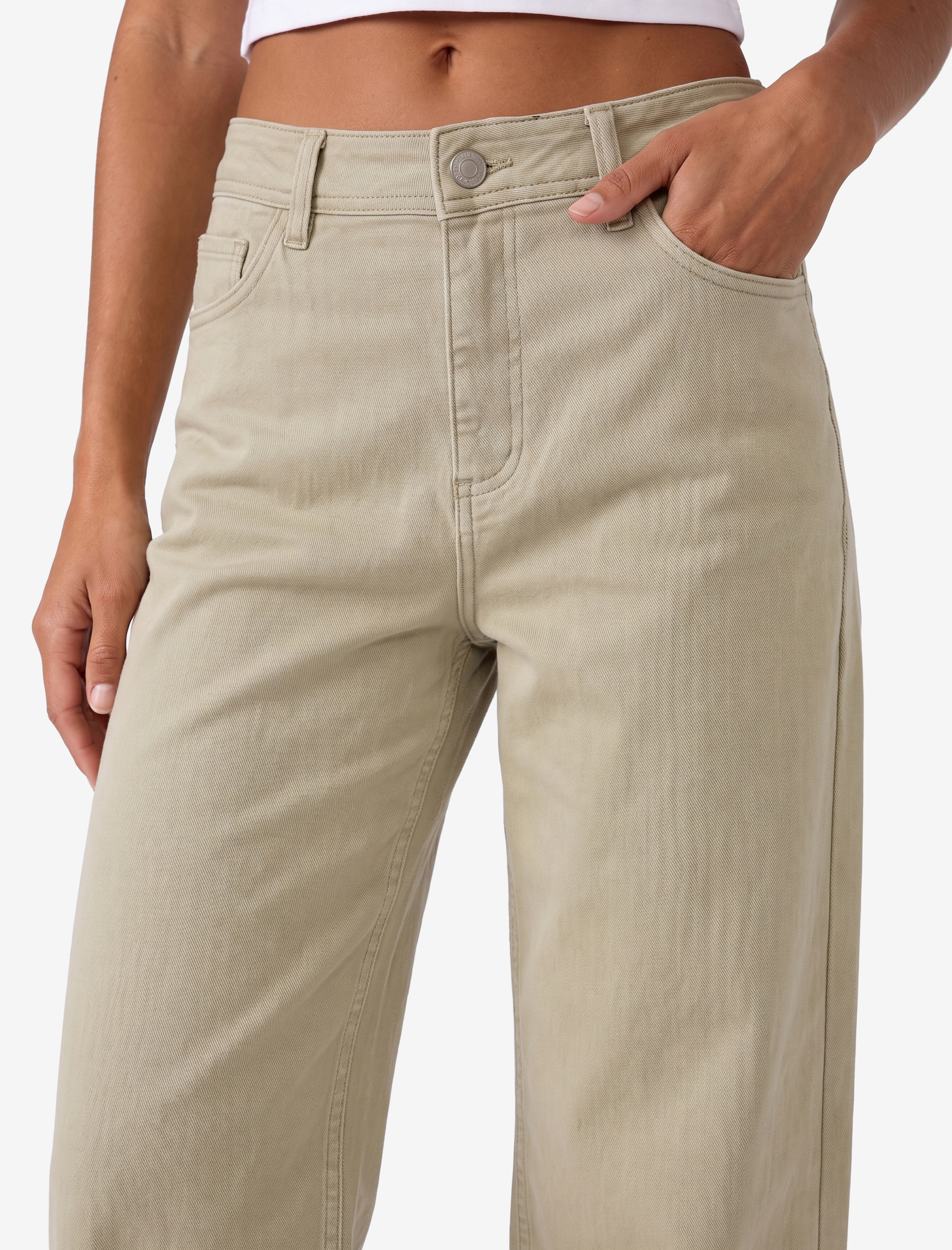   Cepli Rahat Kalıp Kesik Paça Yüksek Bel  Jean Pantolon - Culoette Jean
