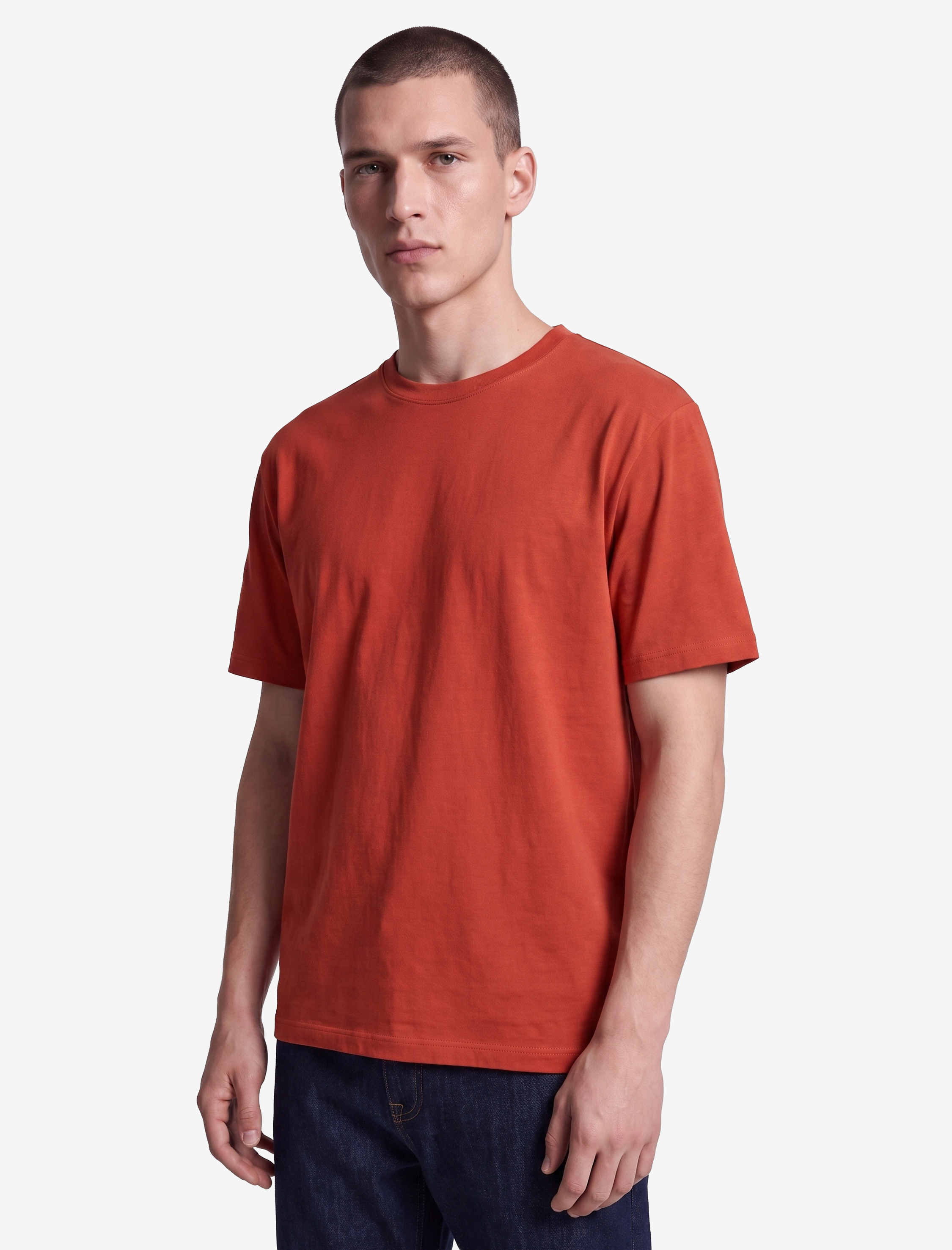   Pamuklu Bisiklet Yaka Kısa Kollu Basic Oversize Tişört