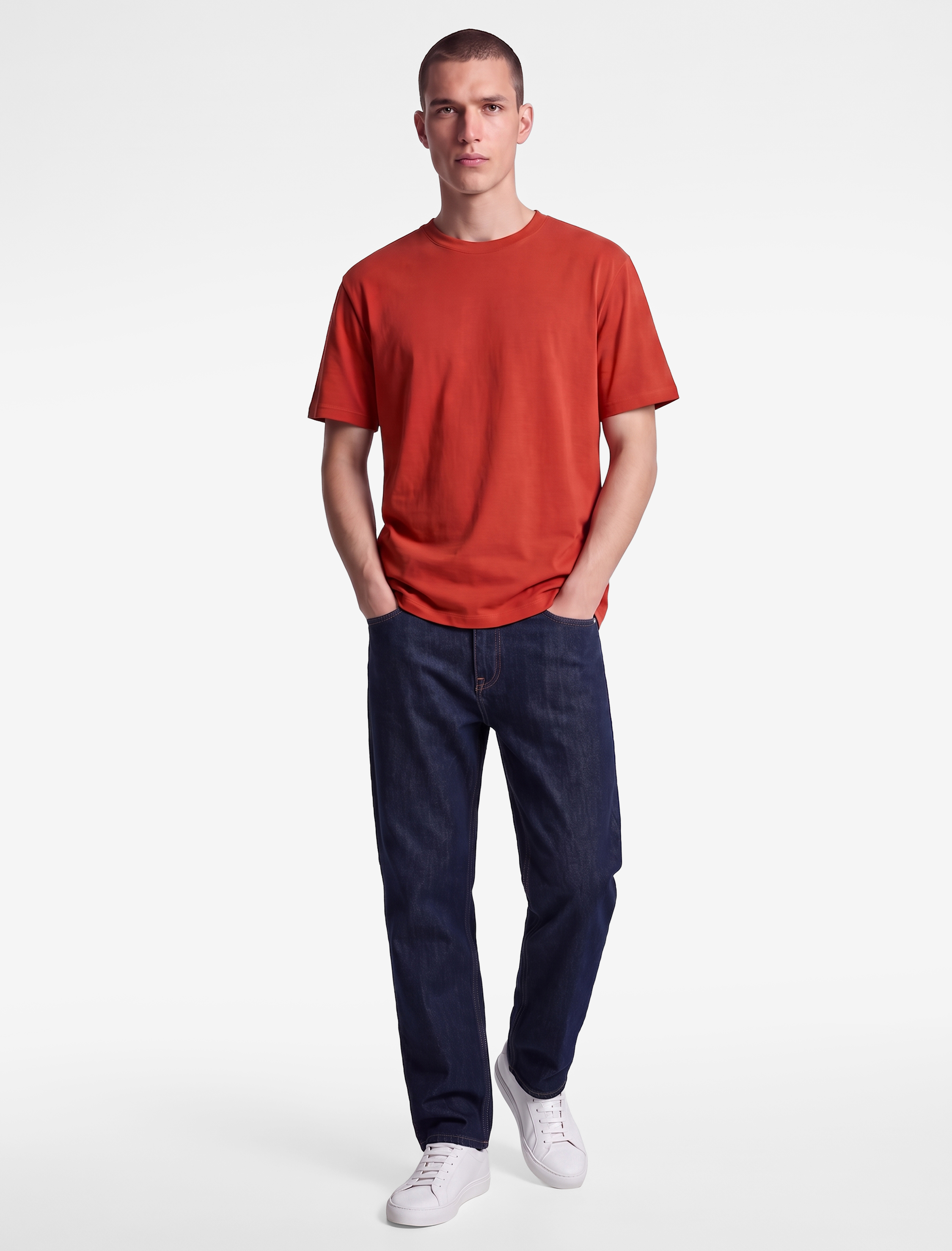   Pamuklu Bisiklet Yaka Kısa Kollu Basic Oversize Tişört