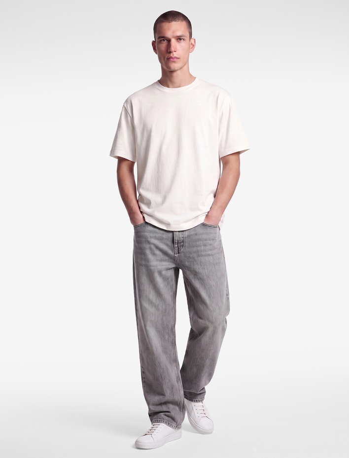  Pamuklu Bisiklet Yaka Kısa Kollu Basic Oversize Tişört
