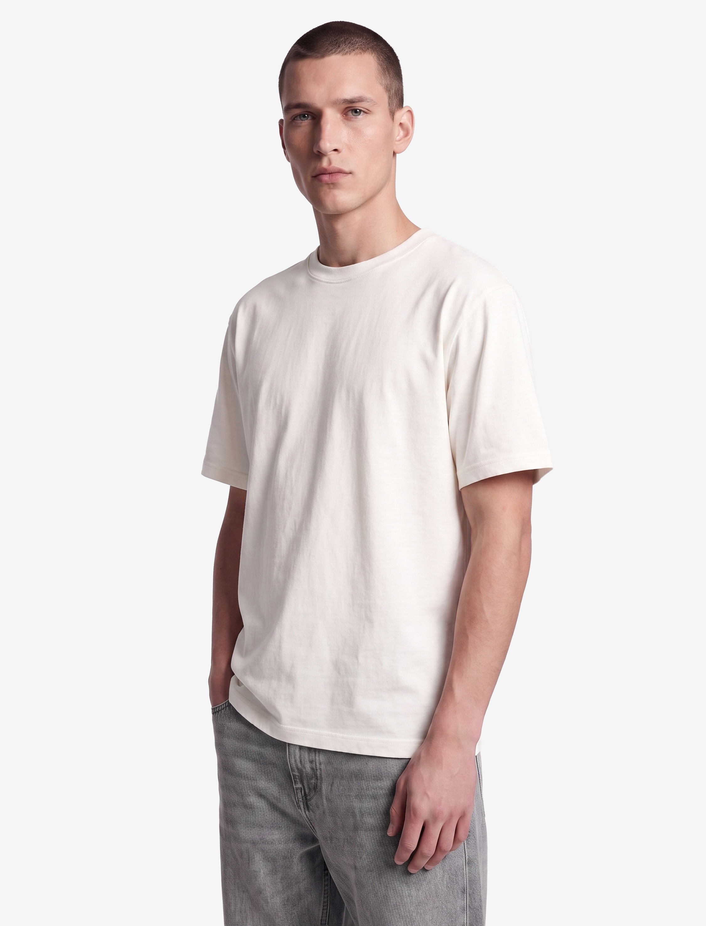   Pamuklu Bisiklet Yaka Kısa Kollu Basic Oversize Tişört