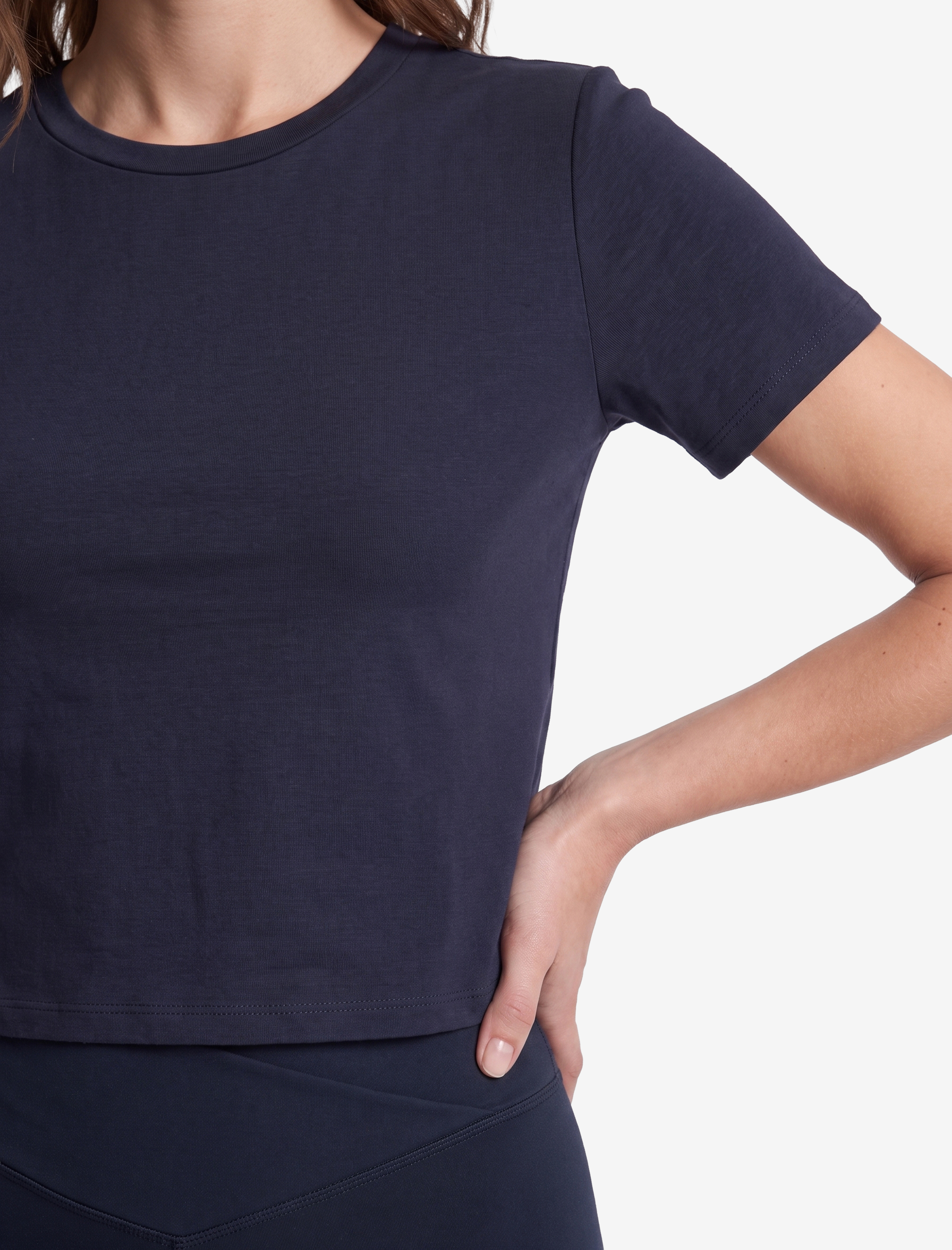   Slim Fit Kısa Kollu Pamuklu Bisiklet Yaka Spor Tişört