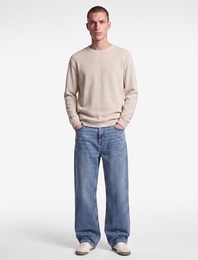 Pamuklu Uzun Kollu Dokulu Basic Bisiklet Yaka Sweatshirt
