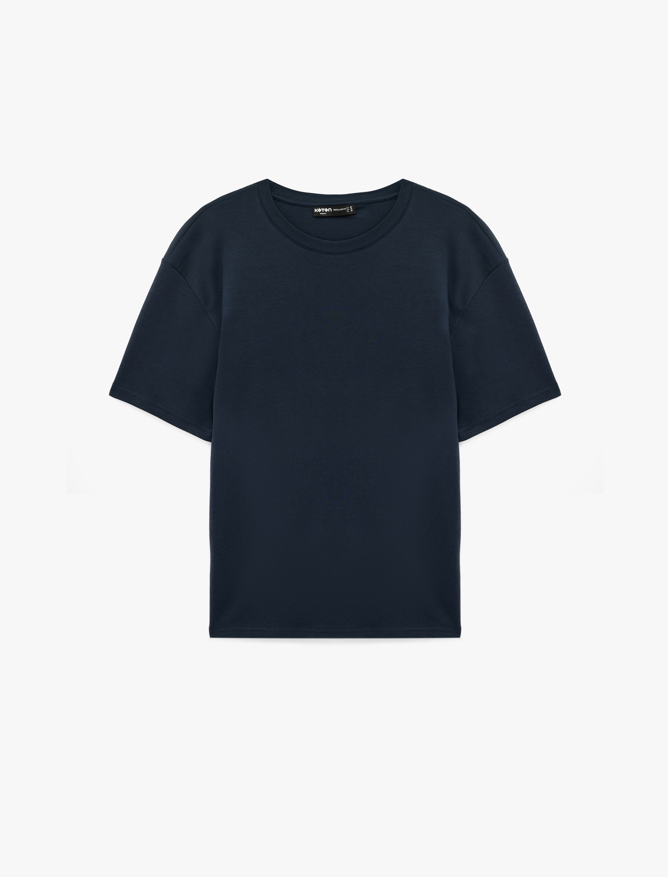   Pamuklu Bisiklet Yaka Kısa Kollu Basic Oversize Tişört
