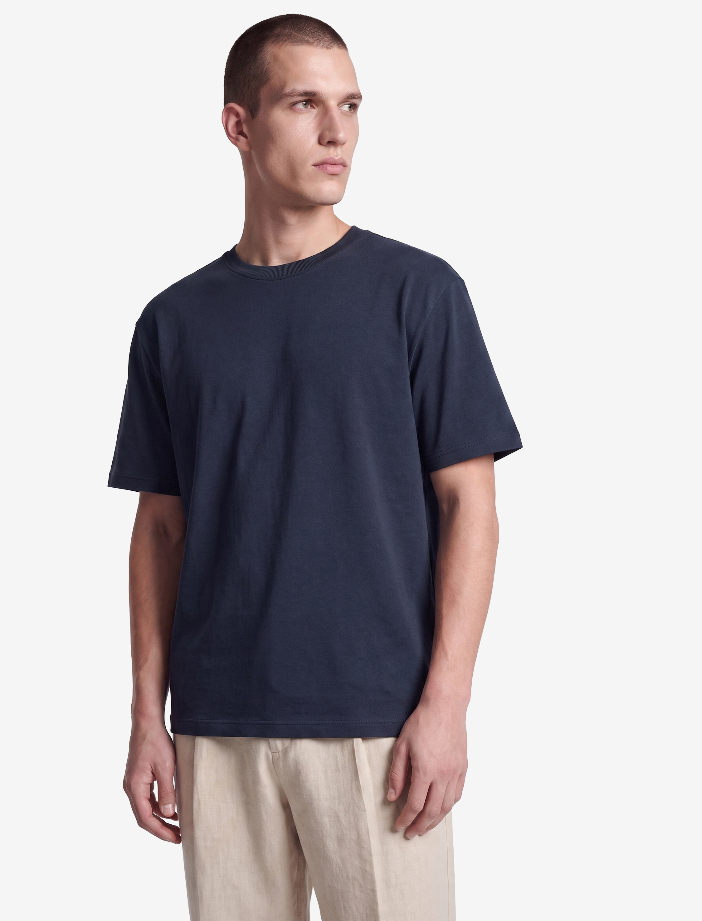   Pamuklu Bisiklet Yaka Kısa Kollu Basic Oversize Tişört