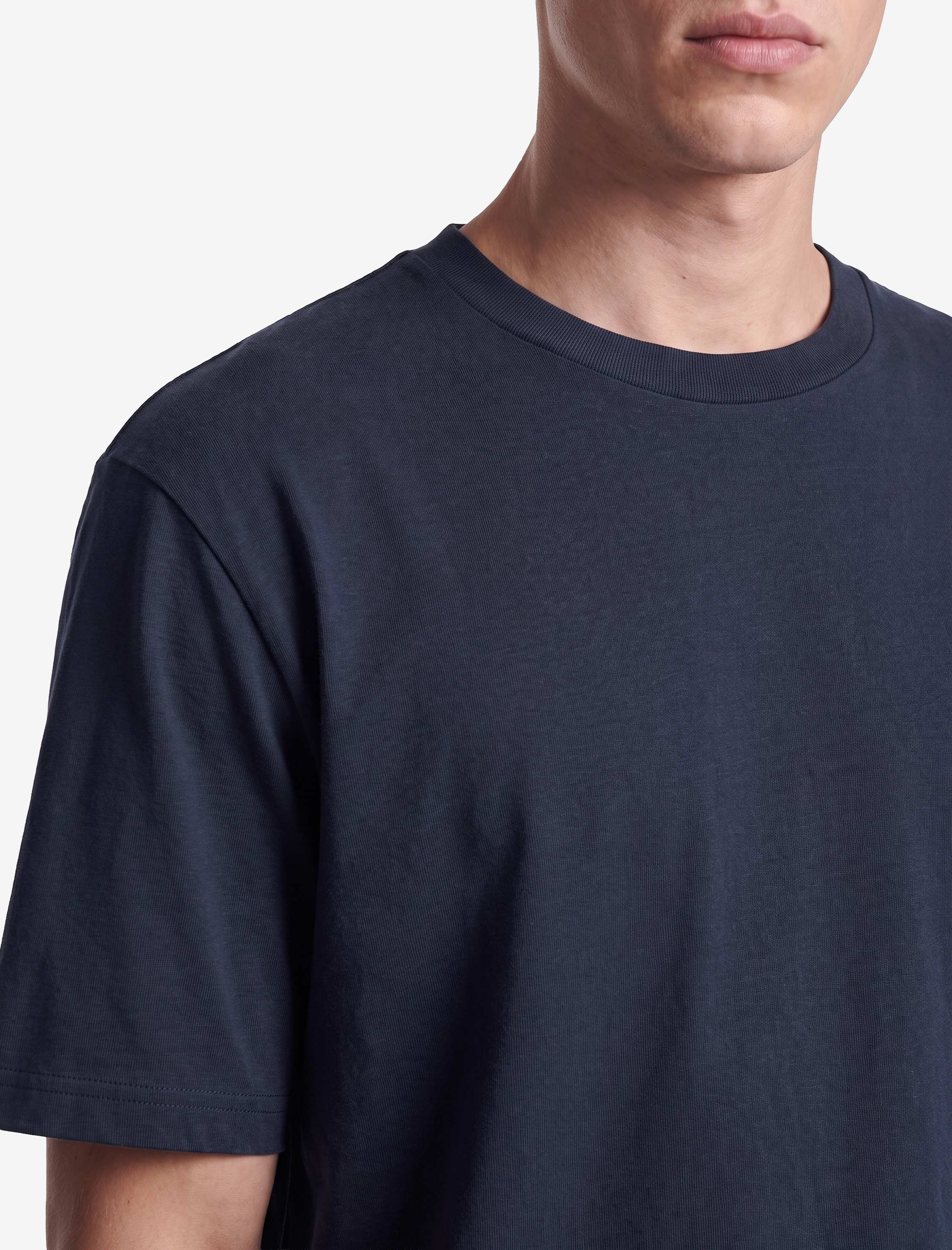   Pamuklu Bisiklet Yaka Kısa Kollu Basic Oversize Tişört