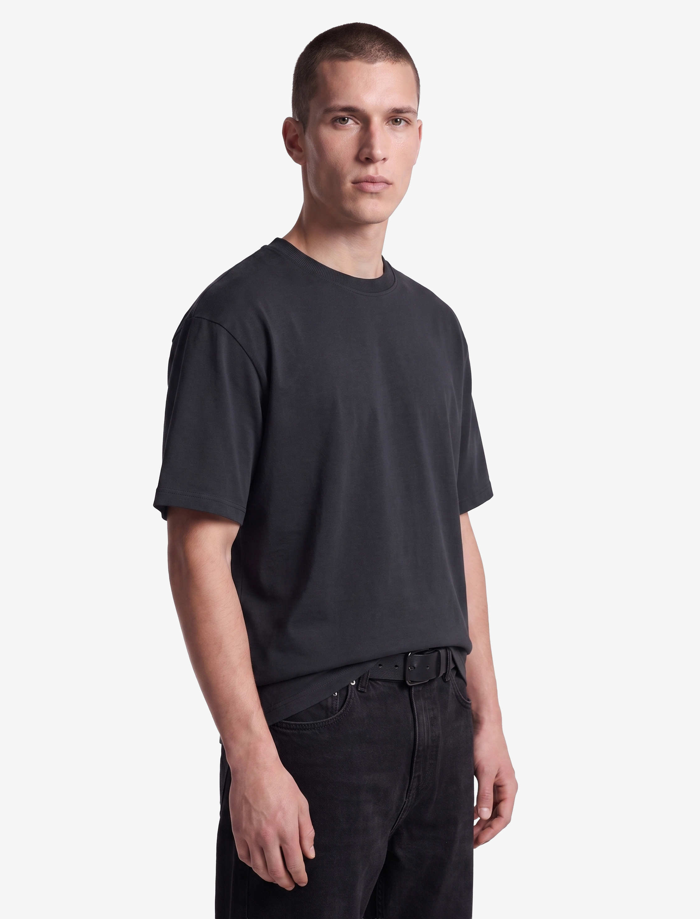   Pamuklu Bisiklet Yaka Kısa Kollu Basic Oversize Tişört