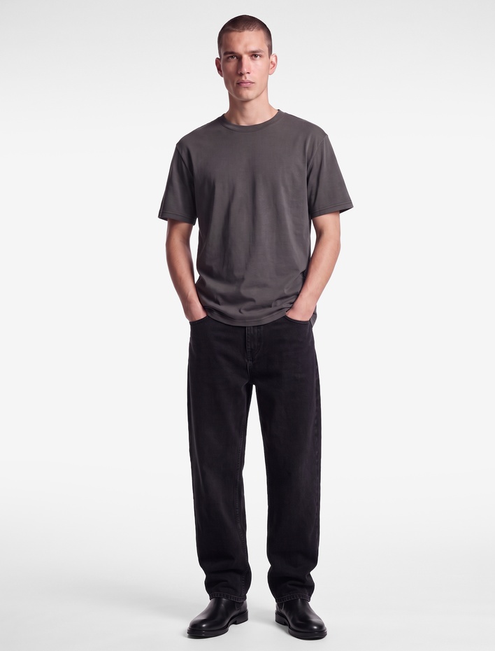  Regular Fit Bisiklet Yaka Pamuklu Tok Kumaş Kısa Kollu Basic Tişört