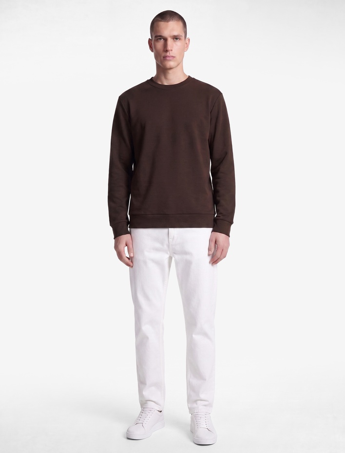  Viskon Karışımlı Uzun Kollu Bisiklet Yaka Basic Sweatshirt