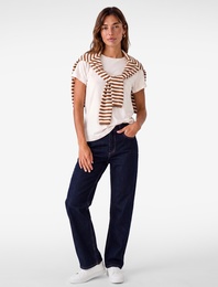 Viskon Kumaş Ribanalı Slim Fit Kısa Kollu Bisiklet Yaka Basic Tişört