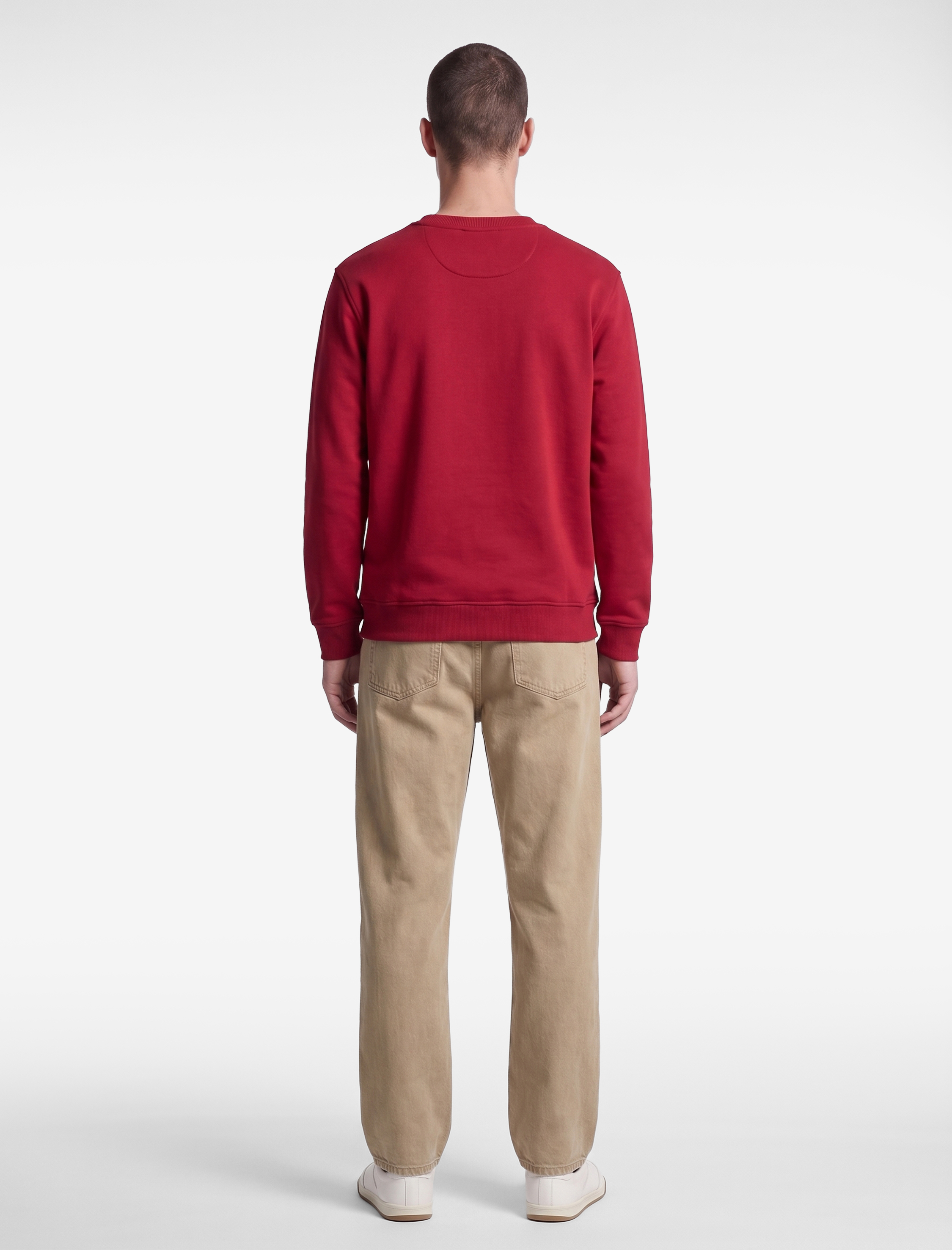   Pamuklu Uzun Kollu Şardonlu Bisiklet Yaka Erkek Basic Sweatshirt