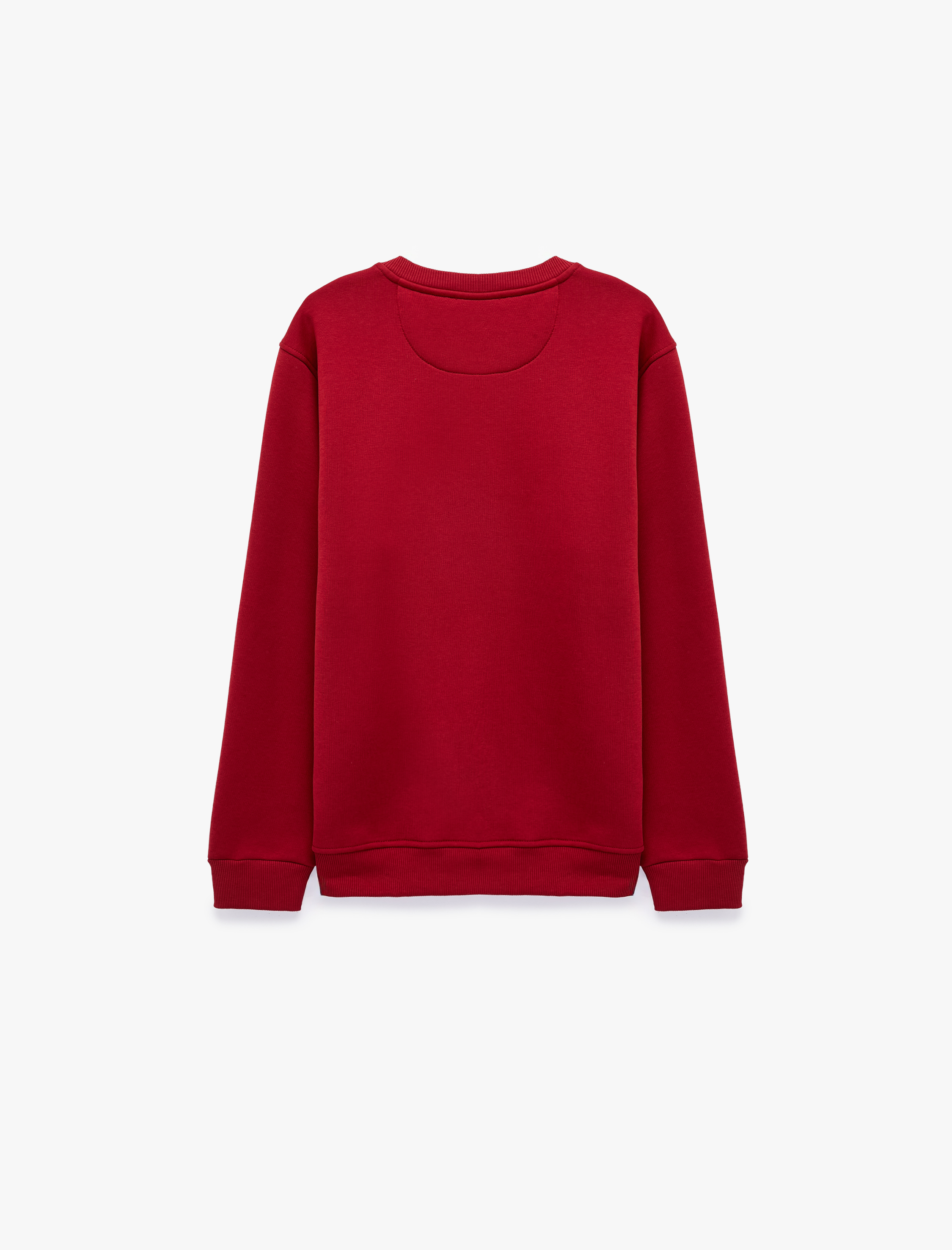   Pamuklu Uzun Kollu Şardonlu Bisiklet Yaka Erkek Basic Sweatshirt