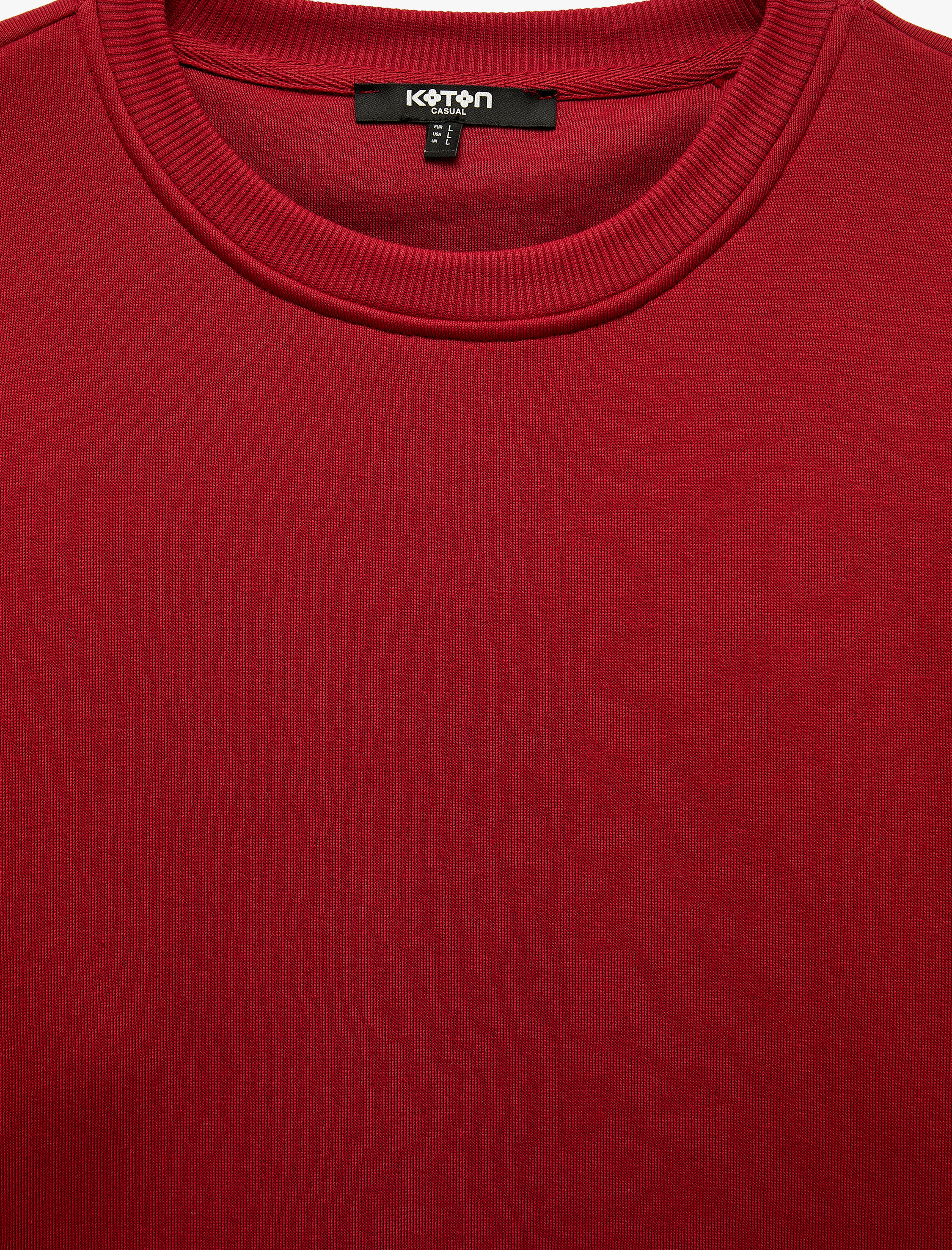   Pamuklu Uzun Kollu Şardonlu Bisiklet Yaka Erkek Basic Sweatshirt